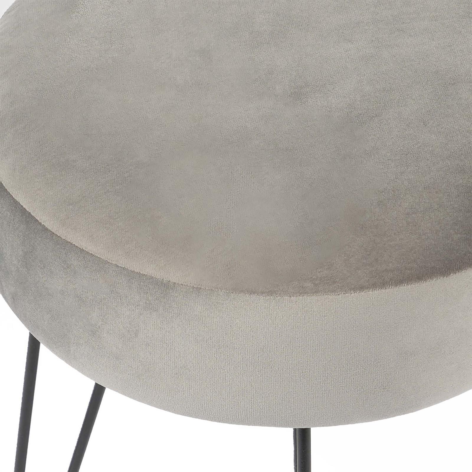 Dressing Table Stool Velvet Round Makeup Vanity Seat Chair Metal Legs Pouffe