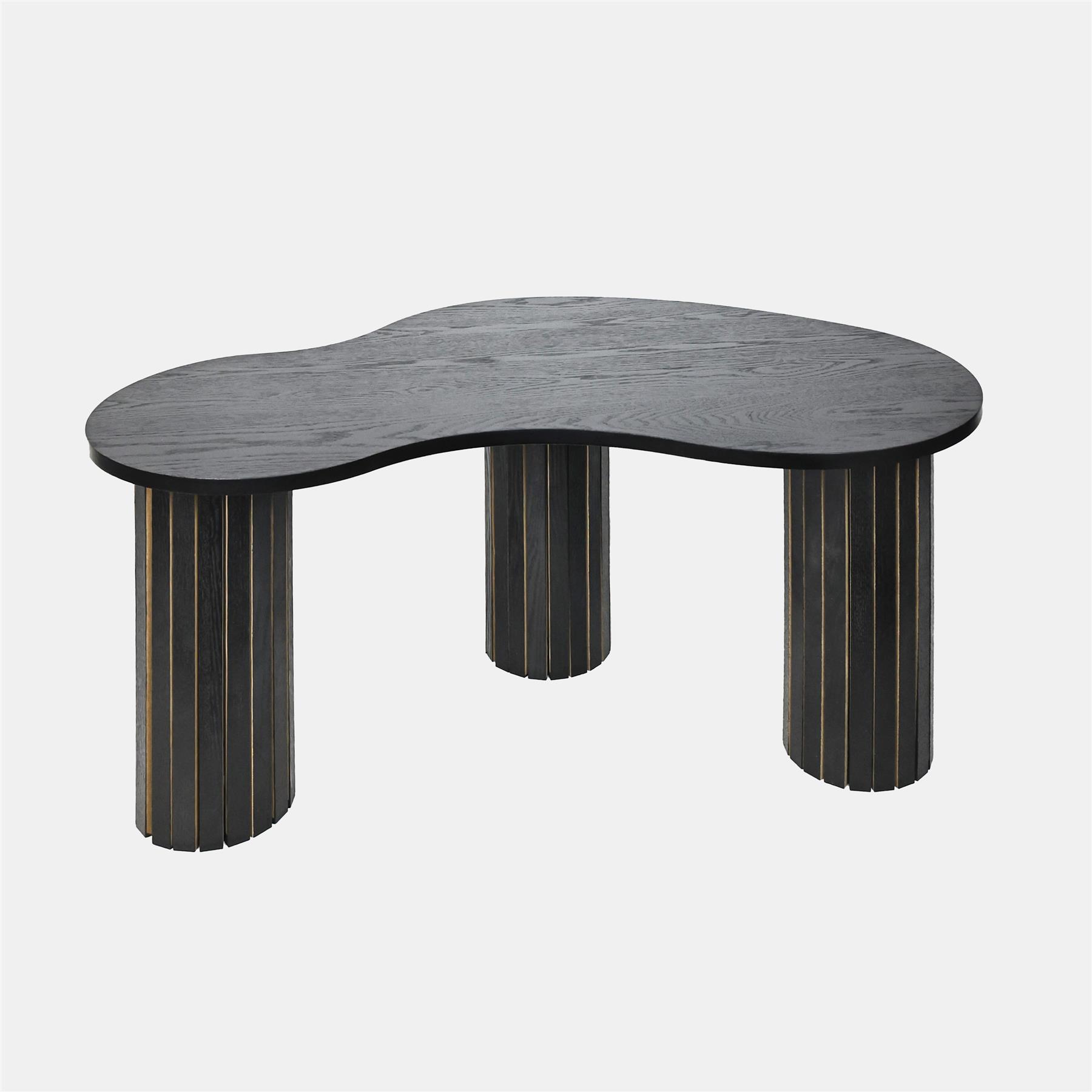 OHS Madison Coffee Table Ribbed MDF Irregular Living Room Home Decor