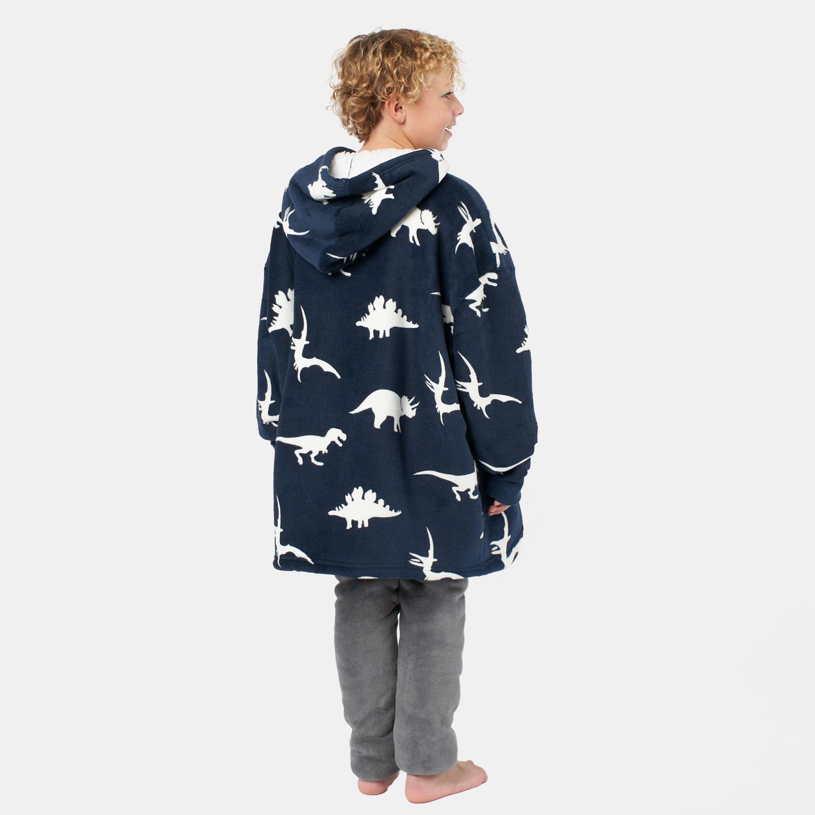 Kids Hoodie Blanket Oversized Sherpa Fleece Jumper Sweatshirt Soft Warm Throw - Picture 88 of 169