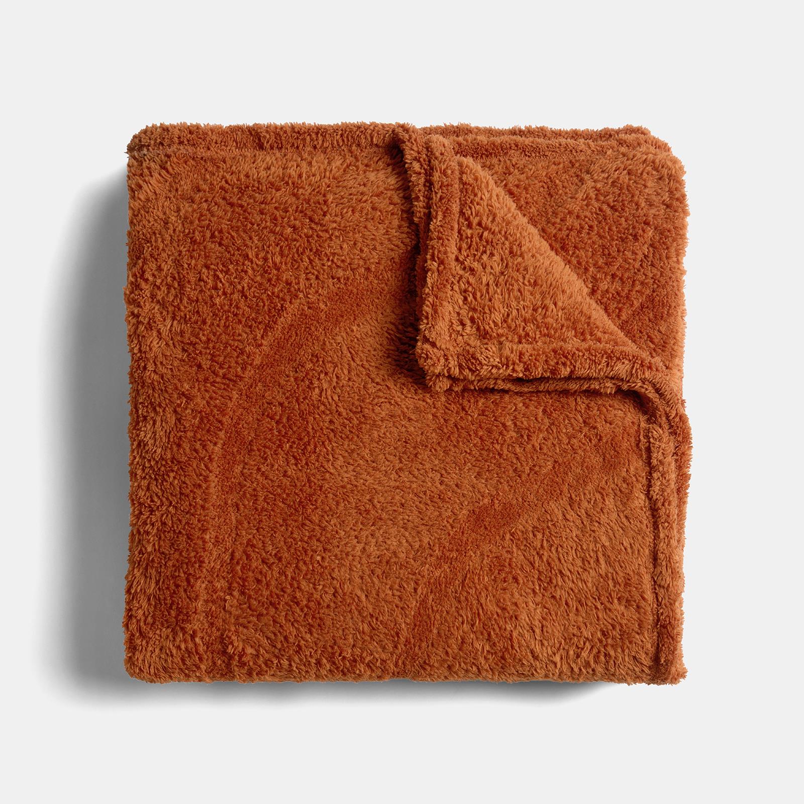 OHS Tufted Contour Throw Teddy Fleece Blanket Winter Soft Warm Bedspread