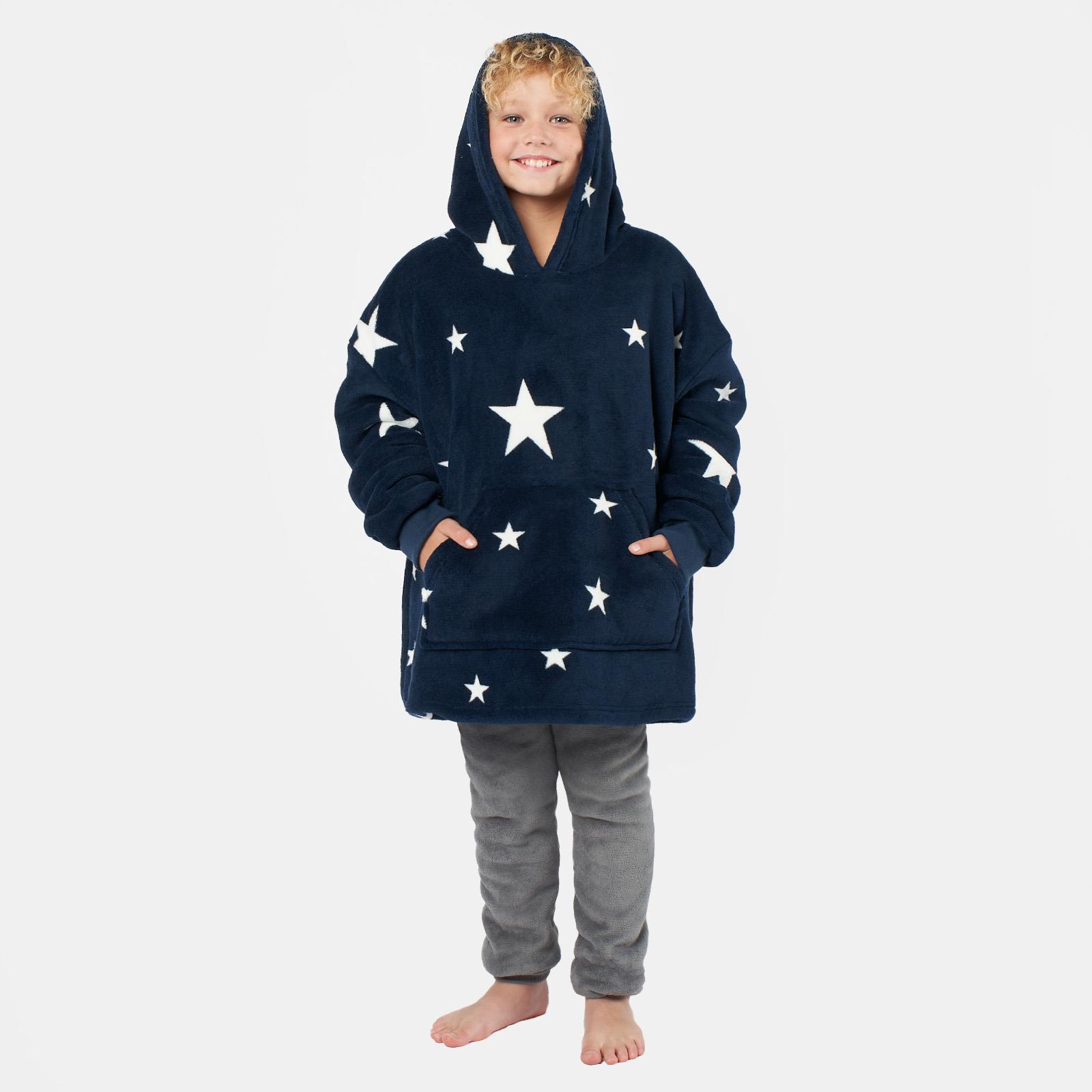Kids Hoodie Blanket Oversized Sherpa Fleece Jumper Sweatshirt Soft Warm Throw - Picture 105 of 169