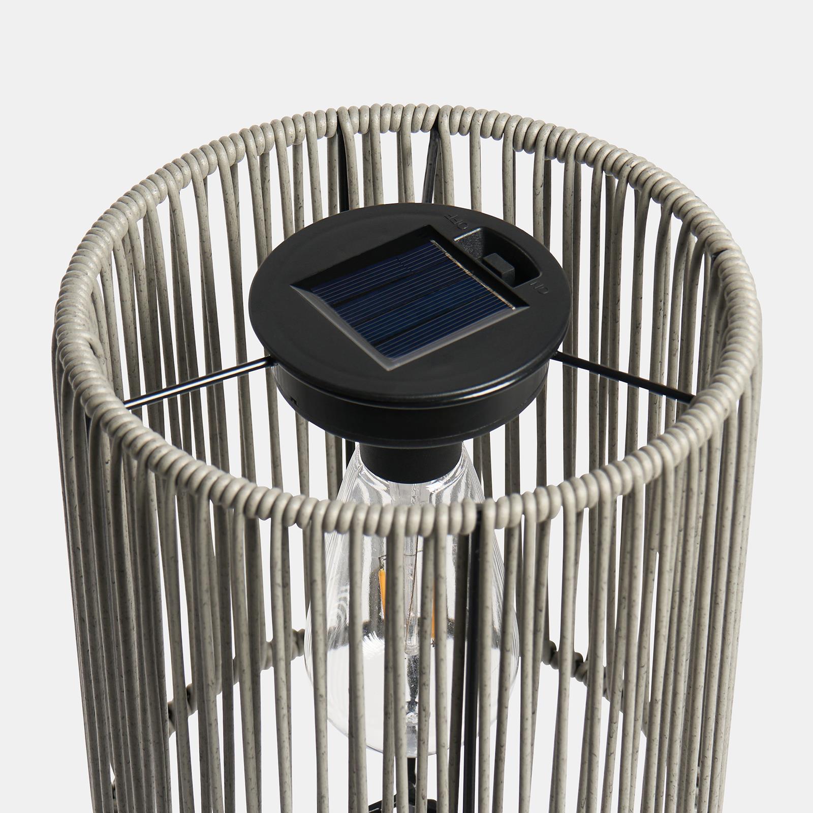 OHS Solar Floor Lamp Rattan Cordless Outdoor Garden Light Dusk Sensor