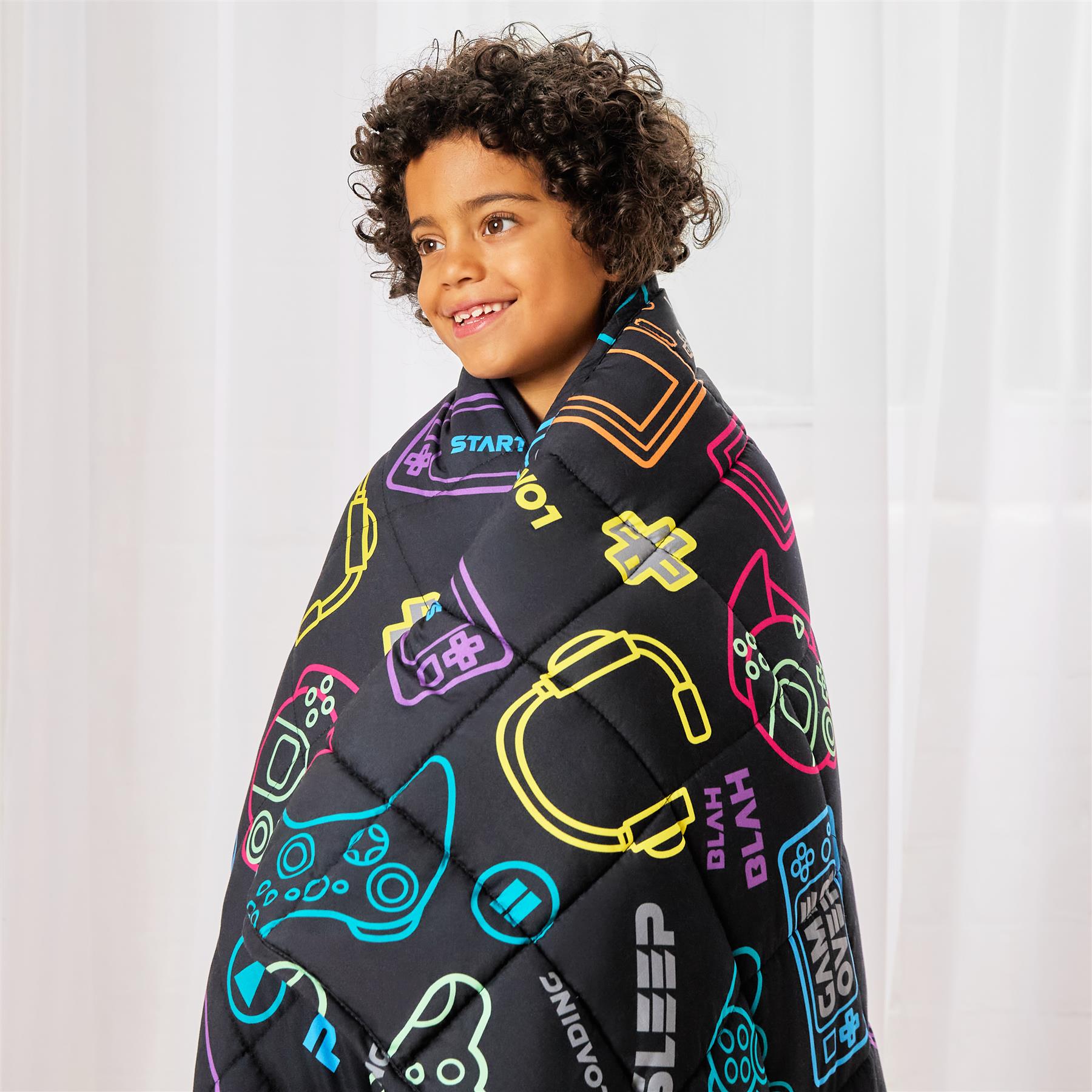 OHS Kids Weighted Blanket Gaming Print Soft Throw Anxiety Stress Relief Sleep