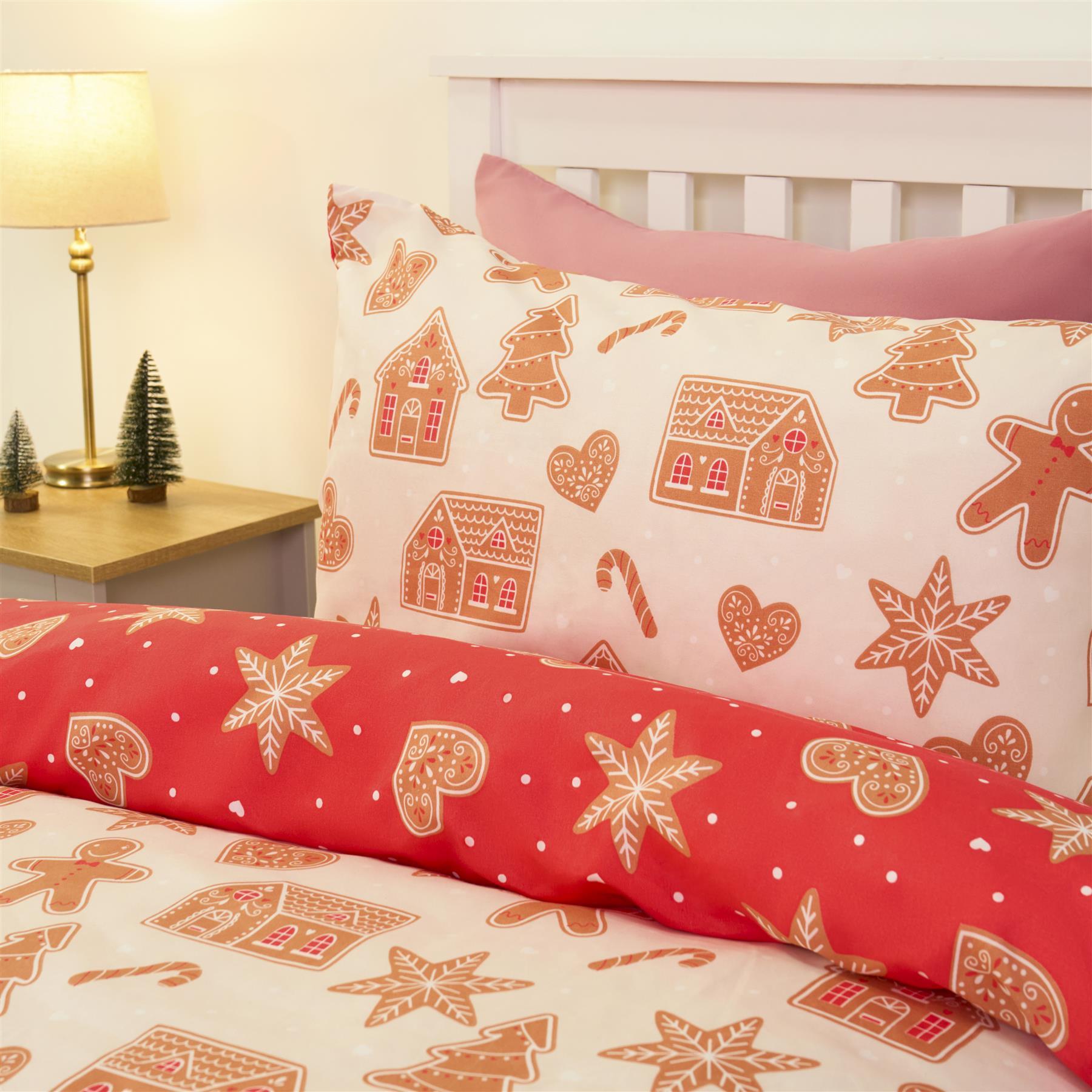 OHS Xmas Reversible Bedding Set Novelty Kids Duvet Cover with Pillowcase Double