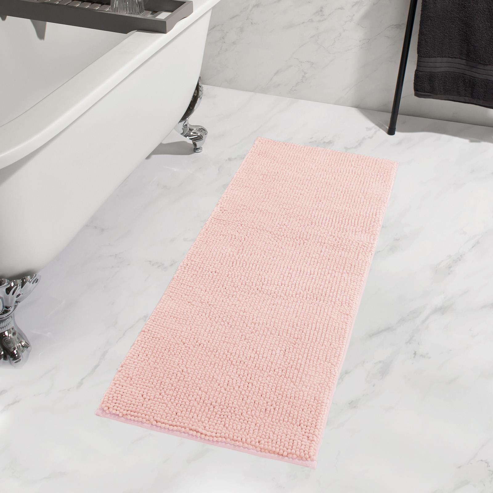 Brentfords Noodle Bath Mat Non Slip Shower Soft Highly Absorbent Chenille Shaggy