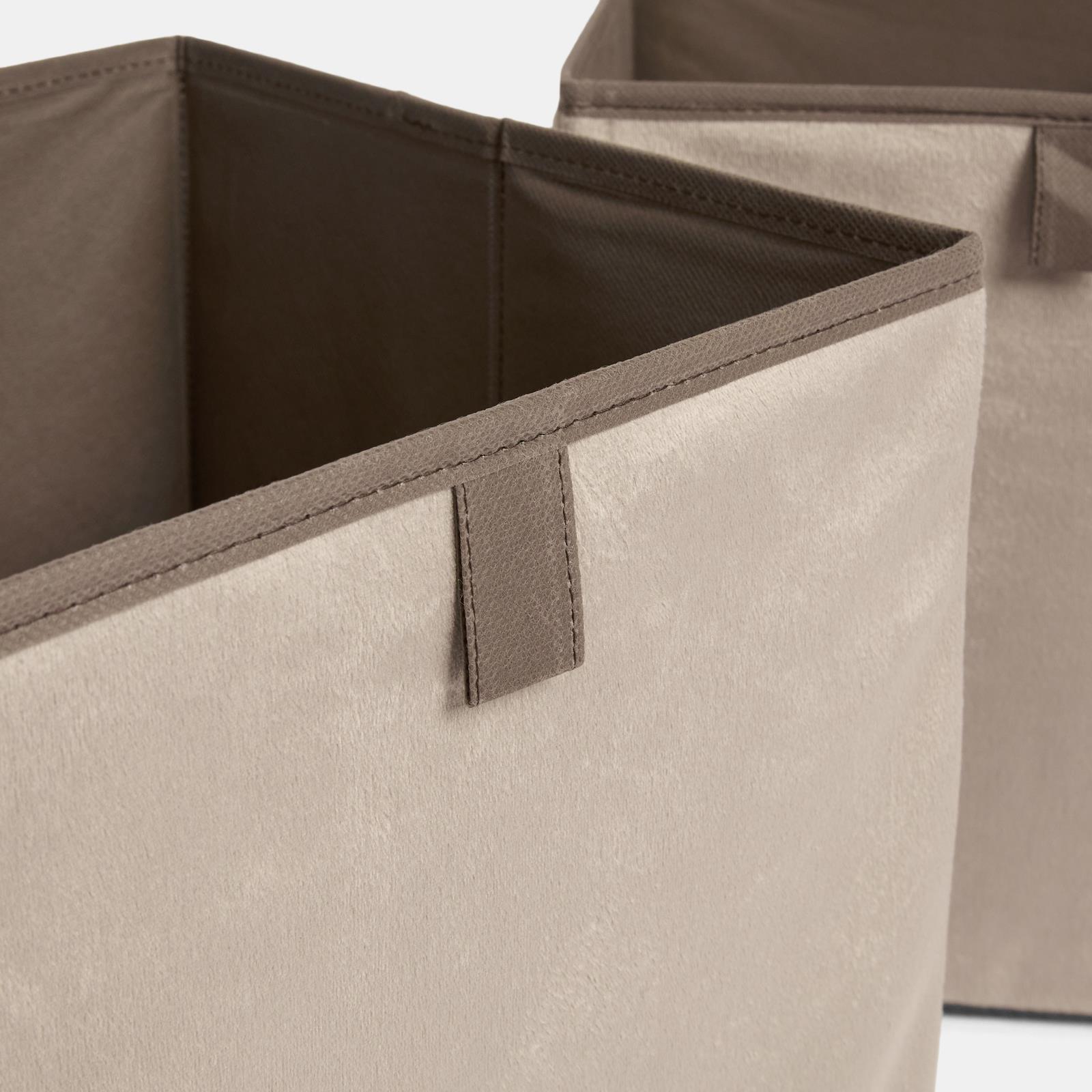 OHS Multi Pack of Matte Velvet Storage Boxes Stylish Foldable Set Square Cube