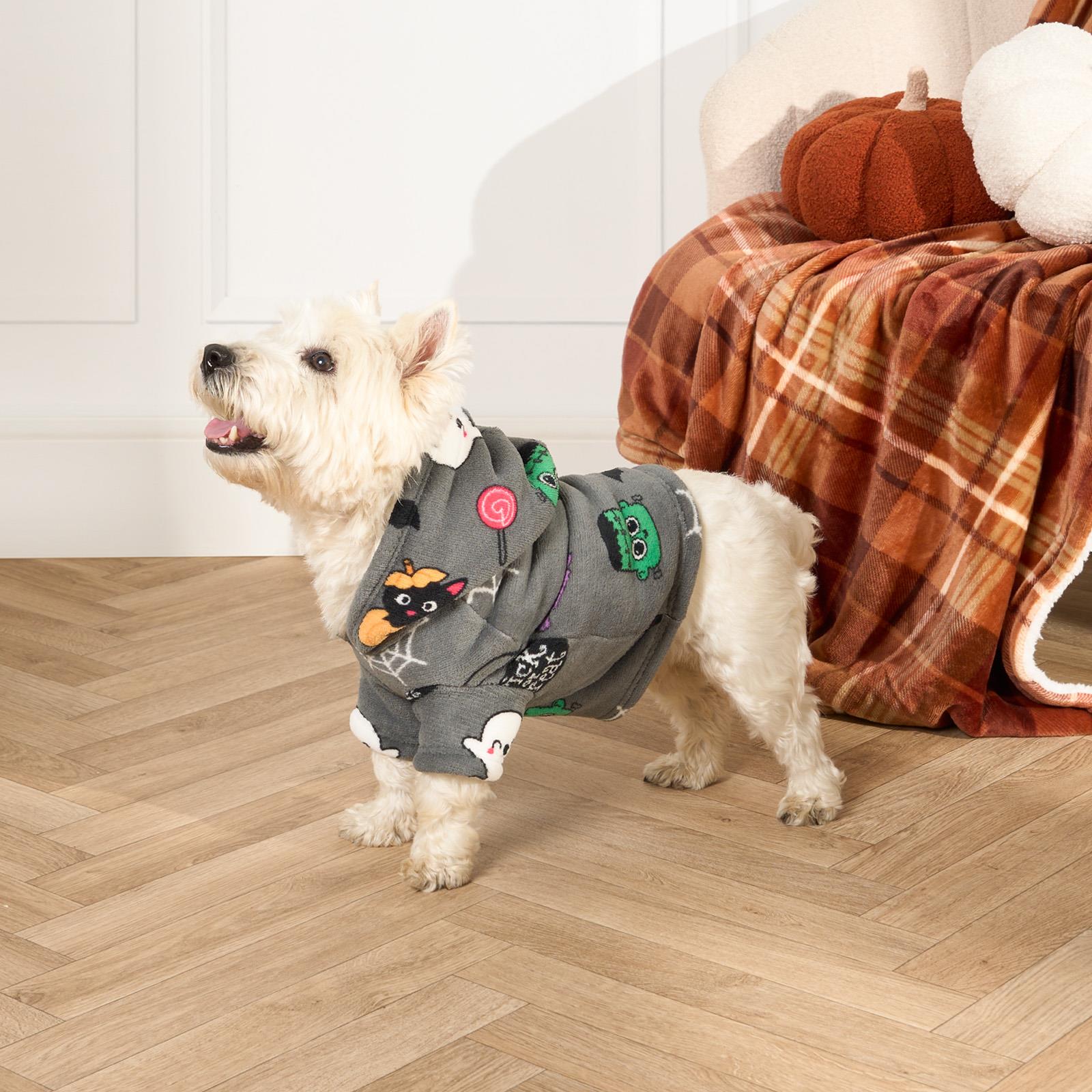 OHS Dog Hoodie Blanket Halloween Winter Warm Sherpa Fleece Soft Jumper Puppy