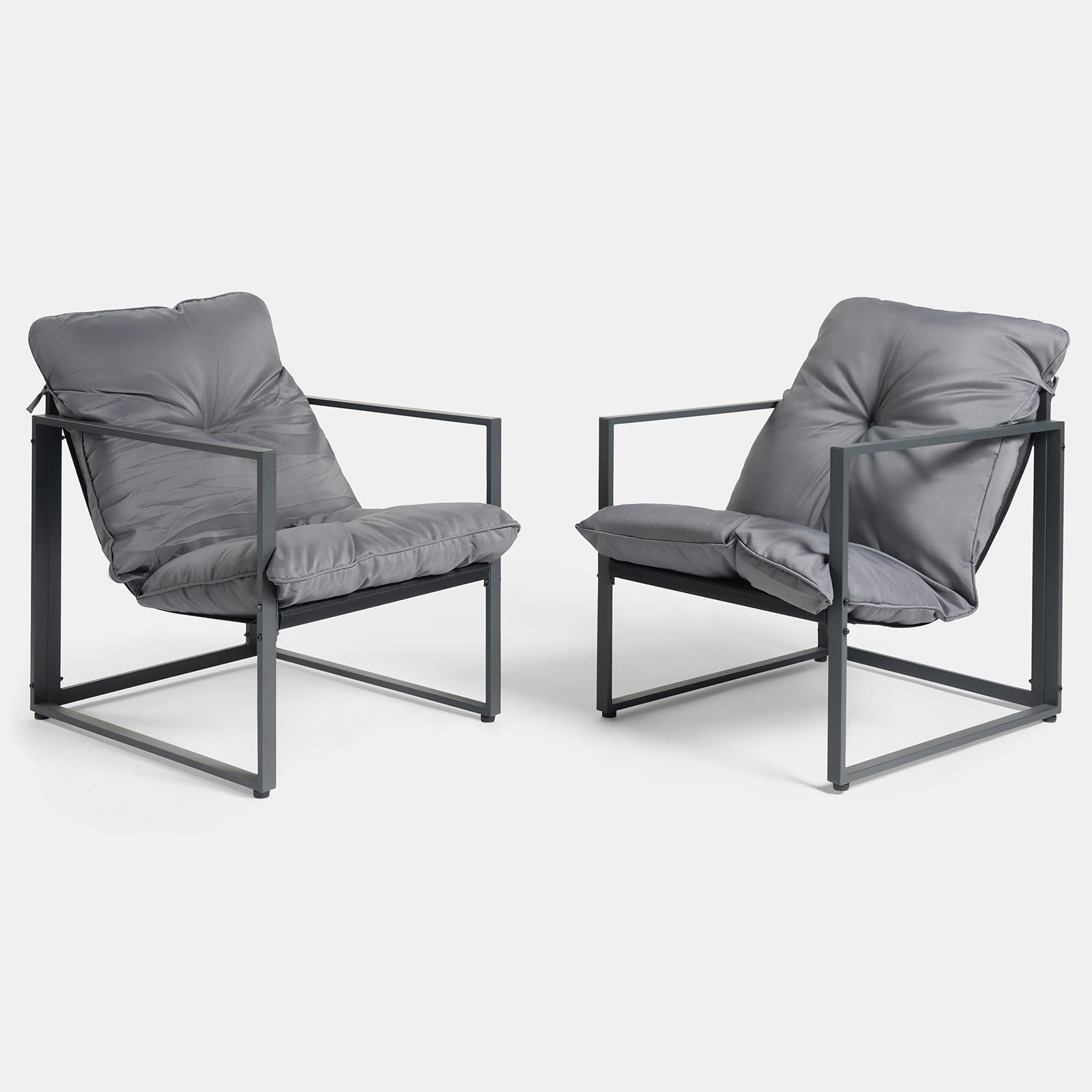 OHS Miami Table Chair Set 4PC Garden Patio Furniture Outdoor Metal Frame