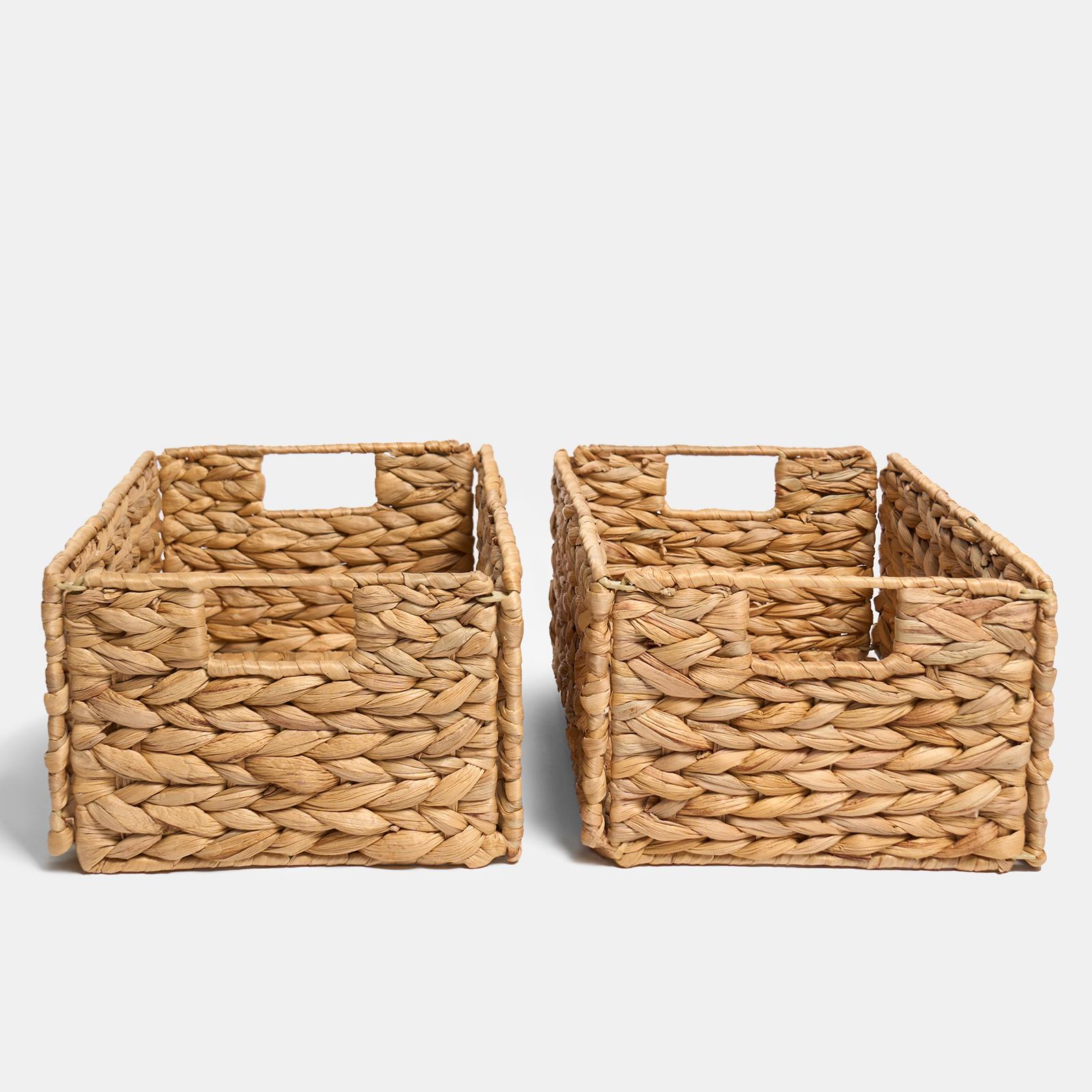 Natural Storage Cube Folding Rope Organiser Woven Wicker Hamper Strong Eco Box - Picture 6 of 20