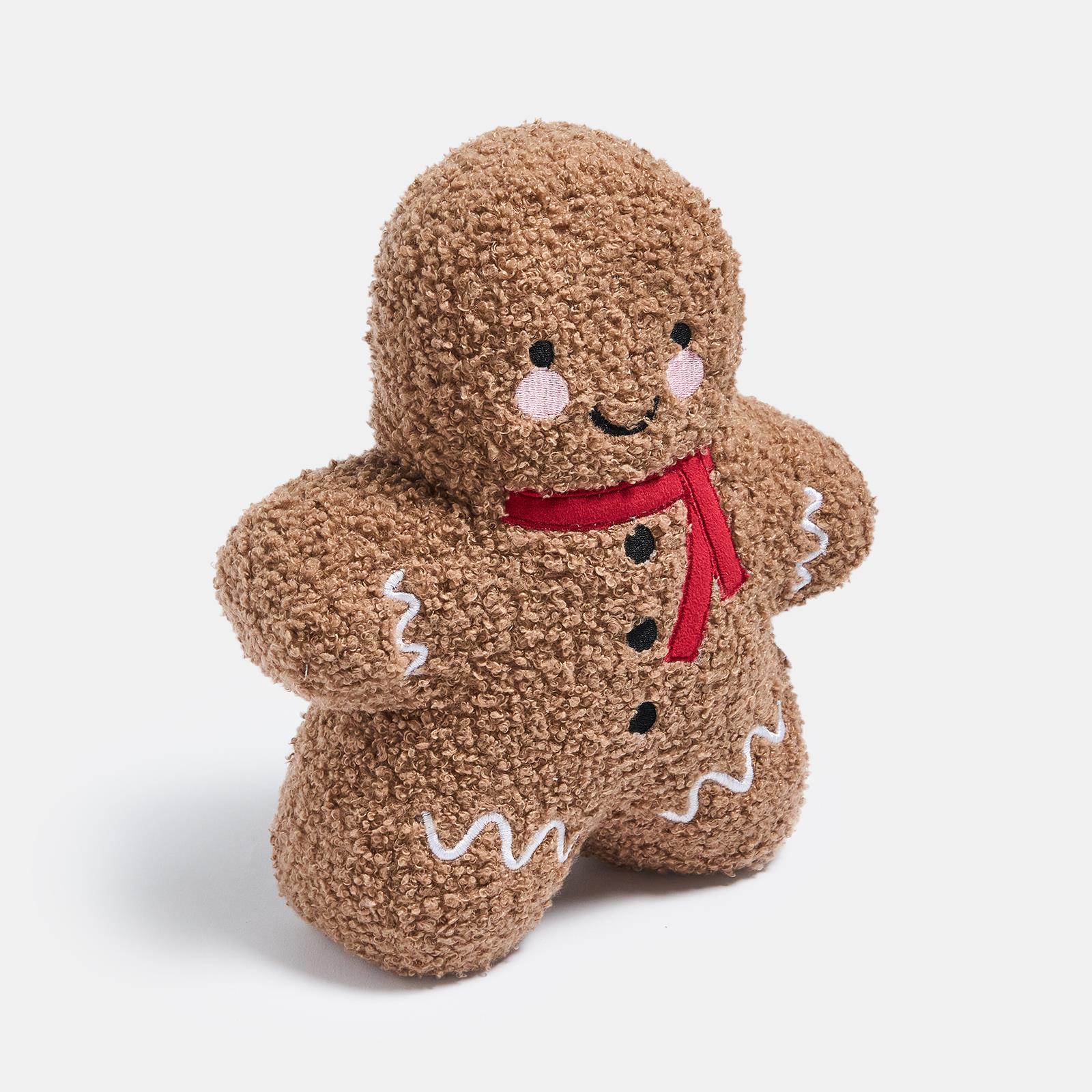 OHS Gingerbread Weighted Door Stop Xmas Decorative Boucle Stopper Wedge
