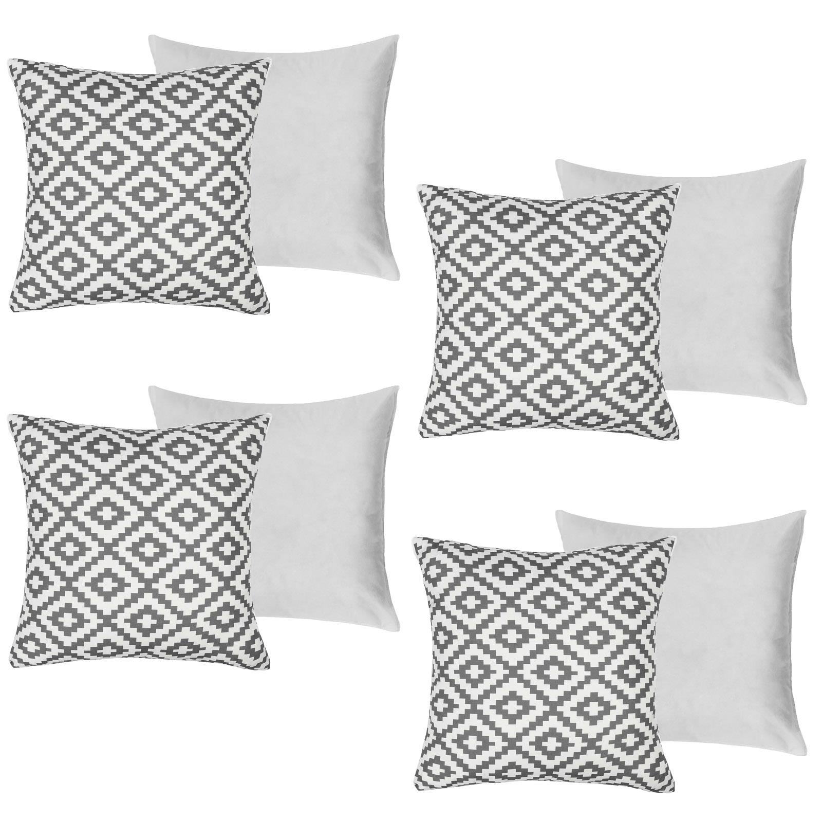 Outdoor Garden Cushion Covers Geometric Water Resistant Filled Inserts Seat Set