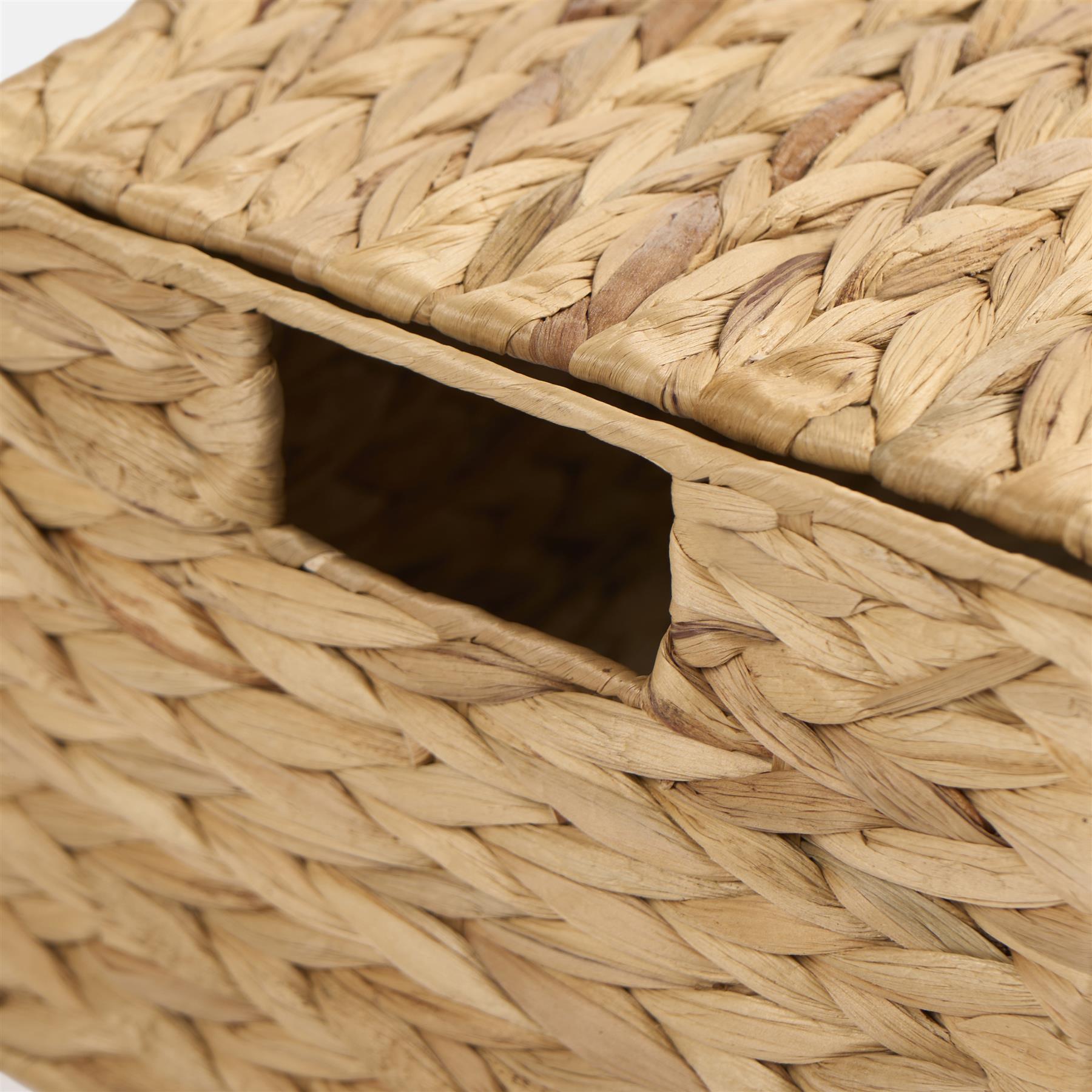 Natural Storage Cube Folding Rope Organiser Woven Wicker Hamper Strong Eco Box - Picture 16 of 20
