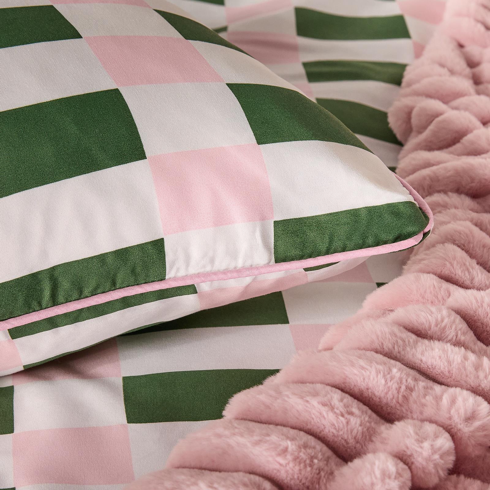 OHS Checkerboard Print Bedding Set Microfibre Duvet Cover with Pillowcase