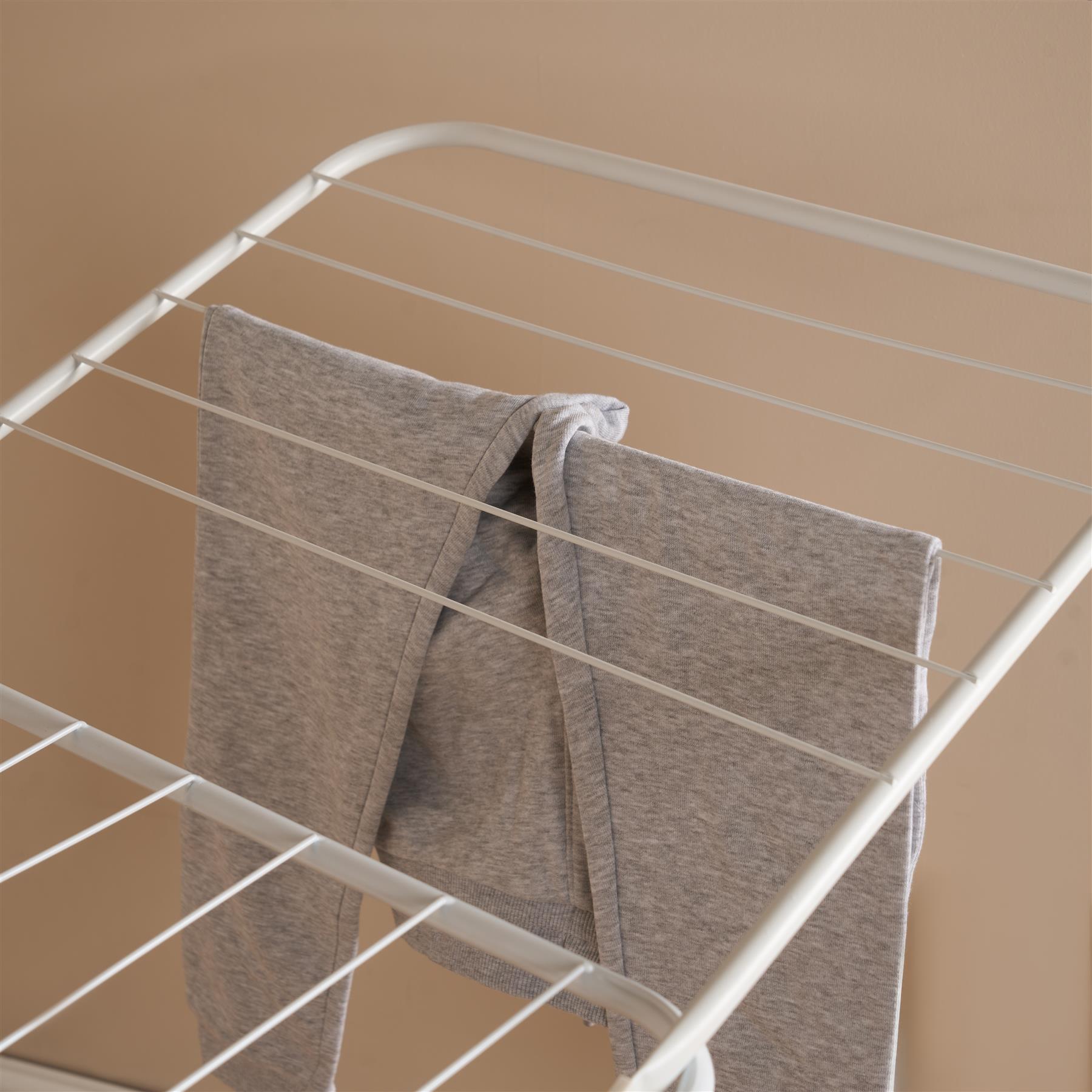 OHS 18M Foldable Drying Airer Clothes Horse Stainless Steel Winged Organiser