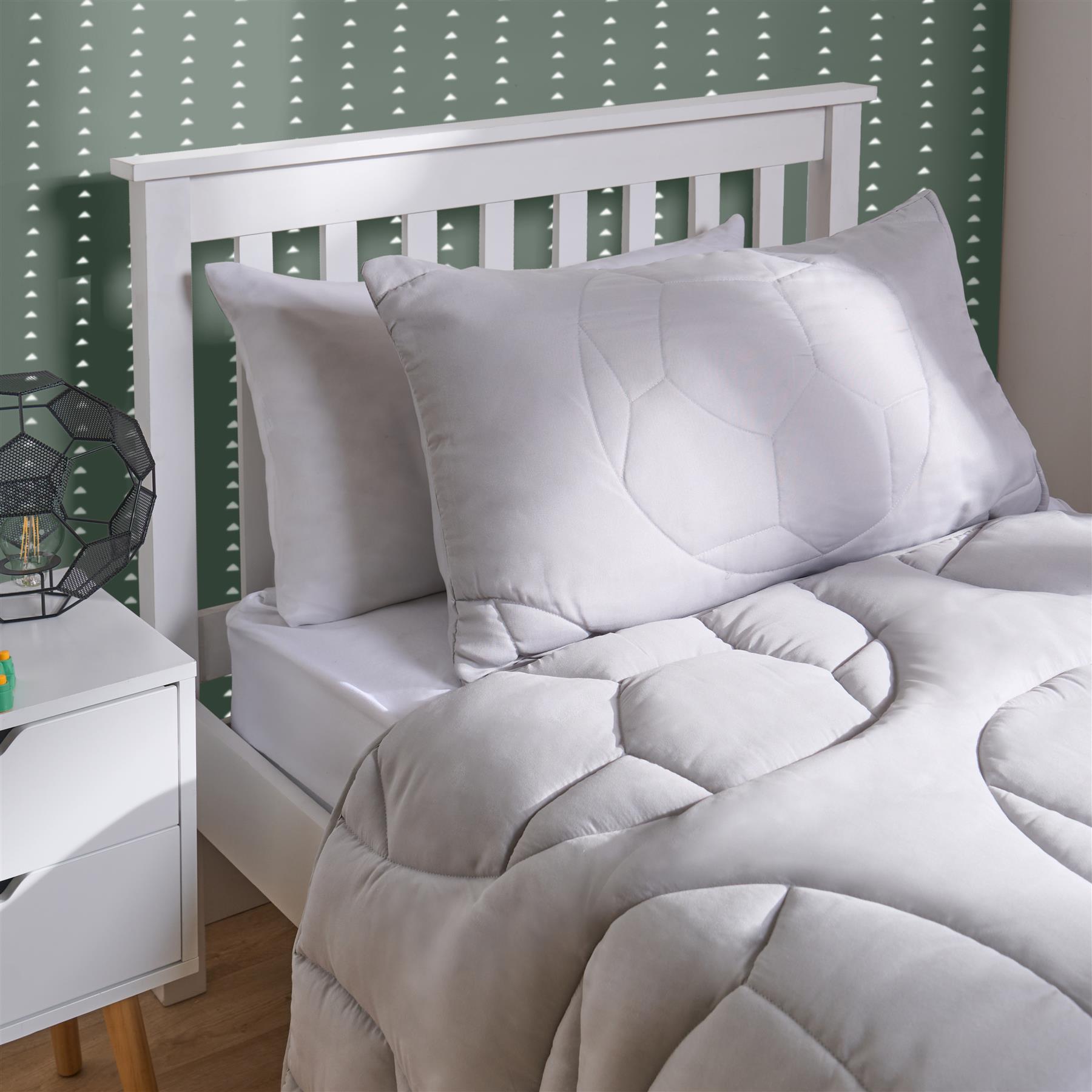 Coverless 7.5 Tog Football Duvet Cover Pillowcase Embossed Set Kids Bed Quilted