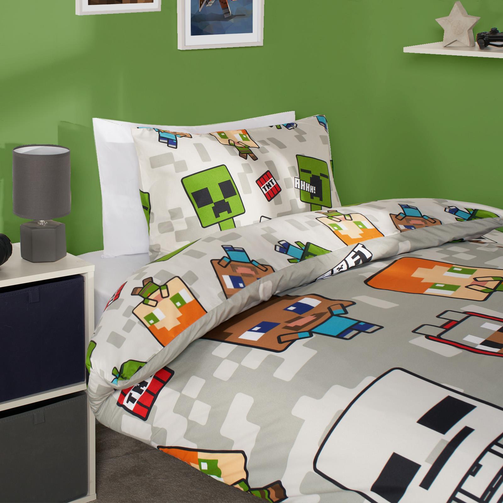 OHS x Minecraft Reversible Bedding Set Duvet Cover Pillowcase Kids