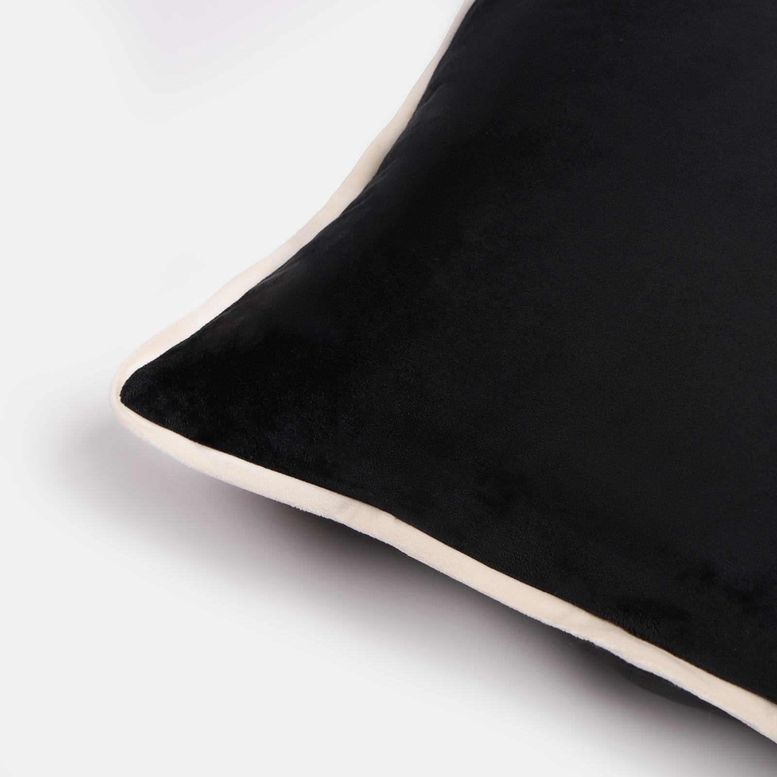 OHS Piped Edge Cushion Covers Matte Velvet Soft Luxury 2/4 Square Pillowcases