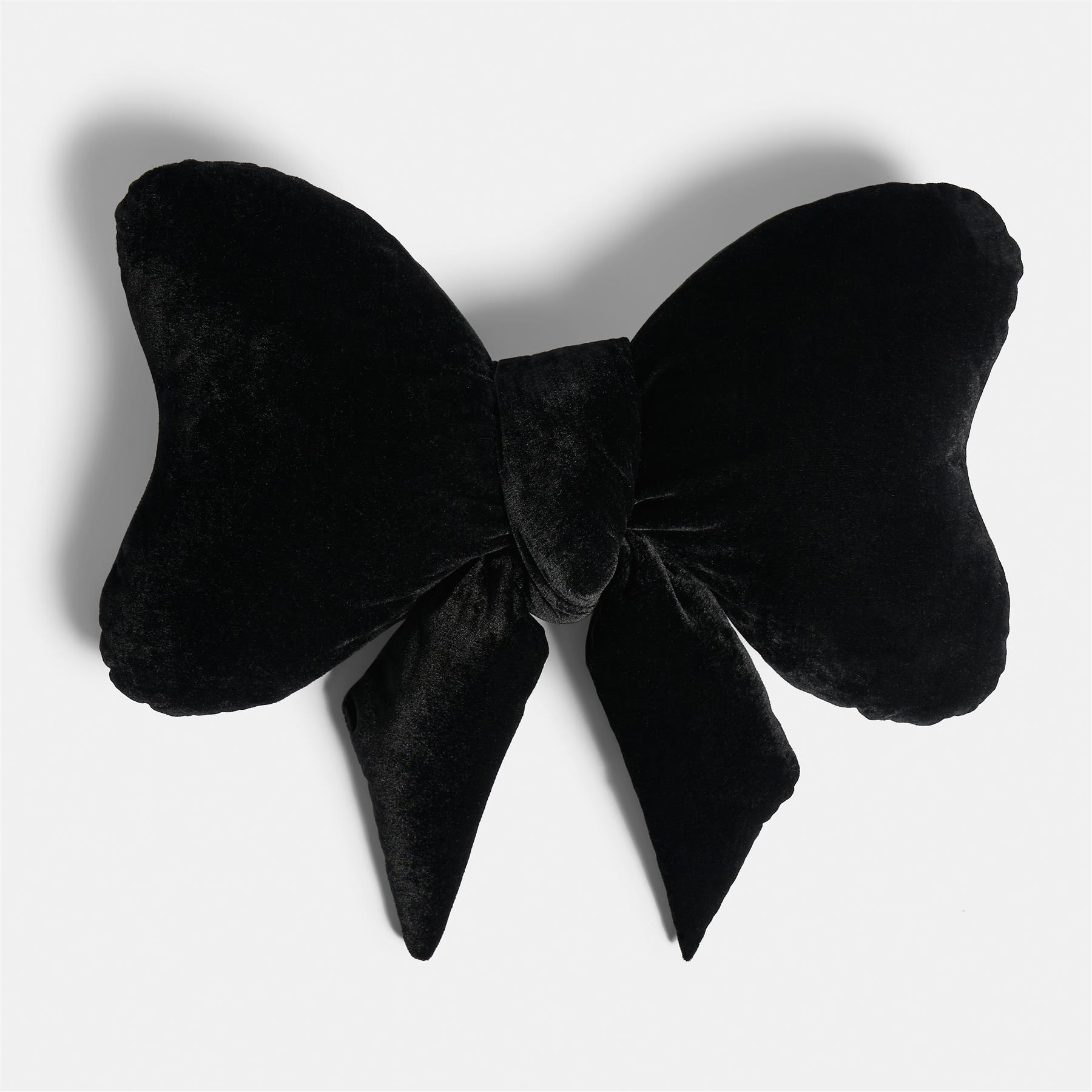 OHS Bow Shaped Cushion Velvet Decorative Filled Scatter Pillow Gift