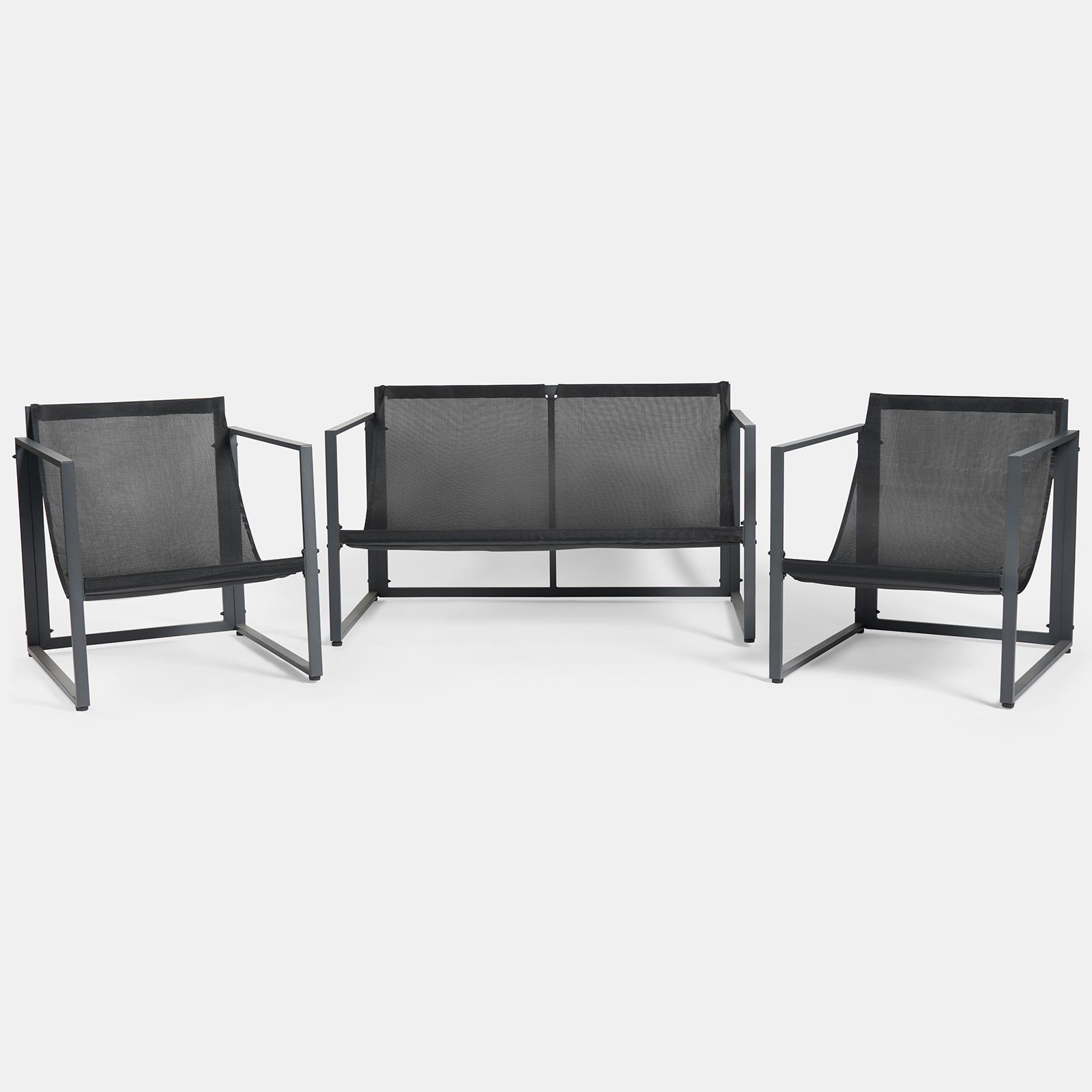 OHS Miami Table Chair Set 4PC Garden Patio Furniture Outdoor Metal Frame