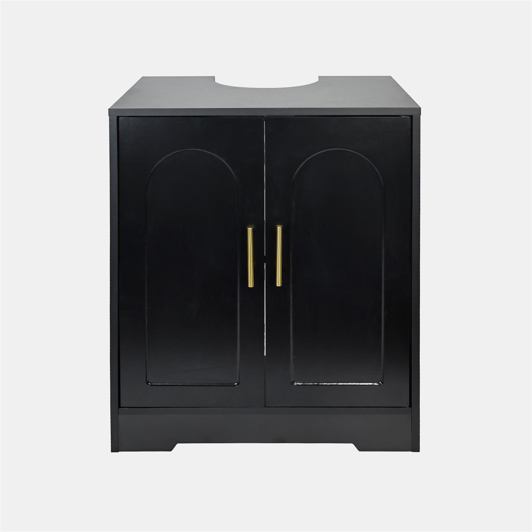 OHS Arch Under Sink Bathroom Cabinet with 2 Doors Wooden Under Basin Storage
