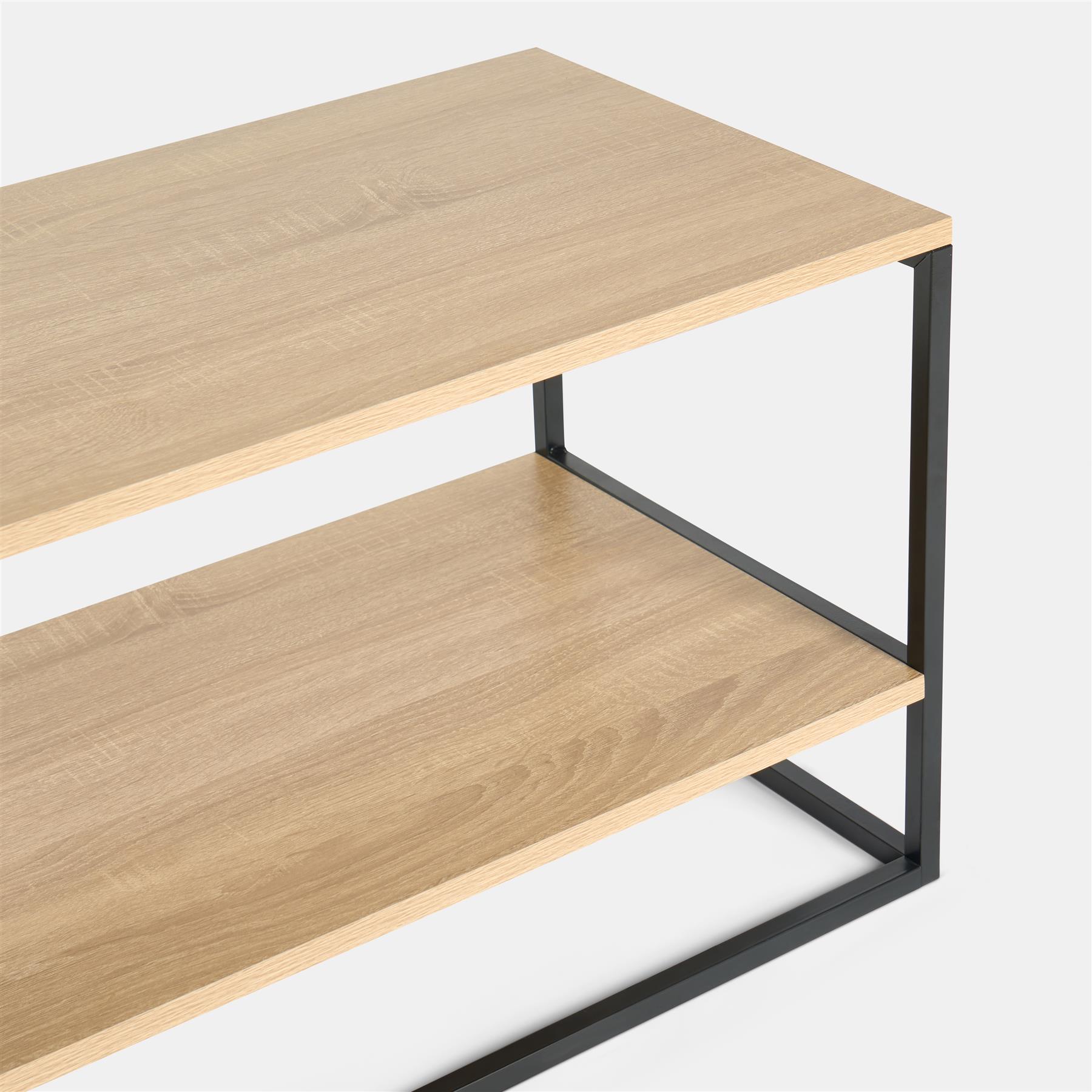 OHS Manhattan TV Stand Engineered Wood Shelves Entertainment Unit