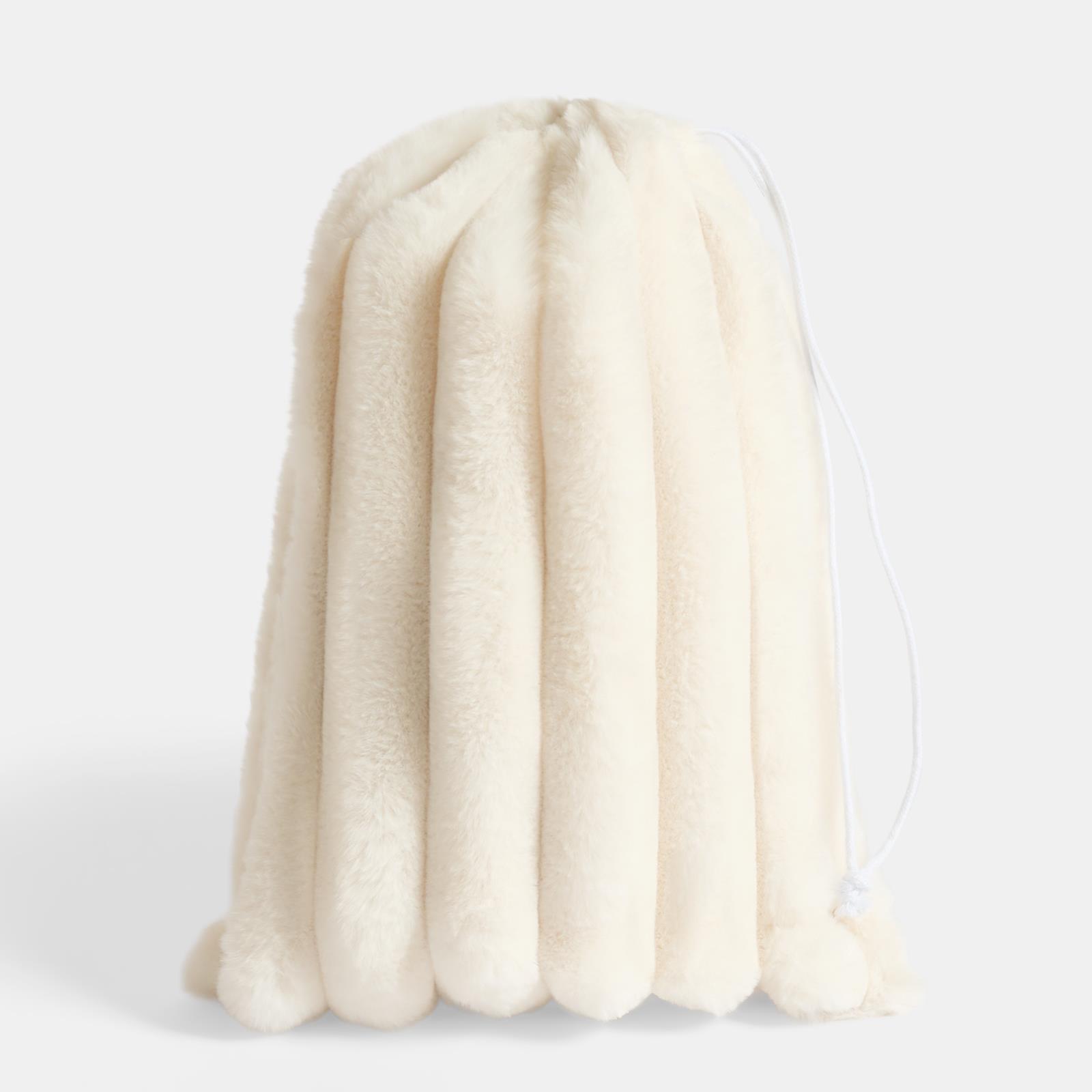 OHS Ribbed Faux Fur Winter Gift Set Hot Water Bottle Socks Eye Mask Scrunchie