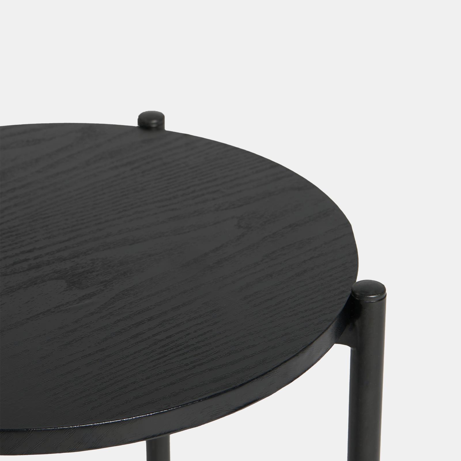 OHS Round Side Table Coffee End Tables with Metal Frame Decorative Nightstand