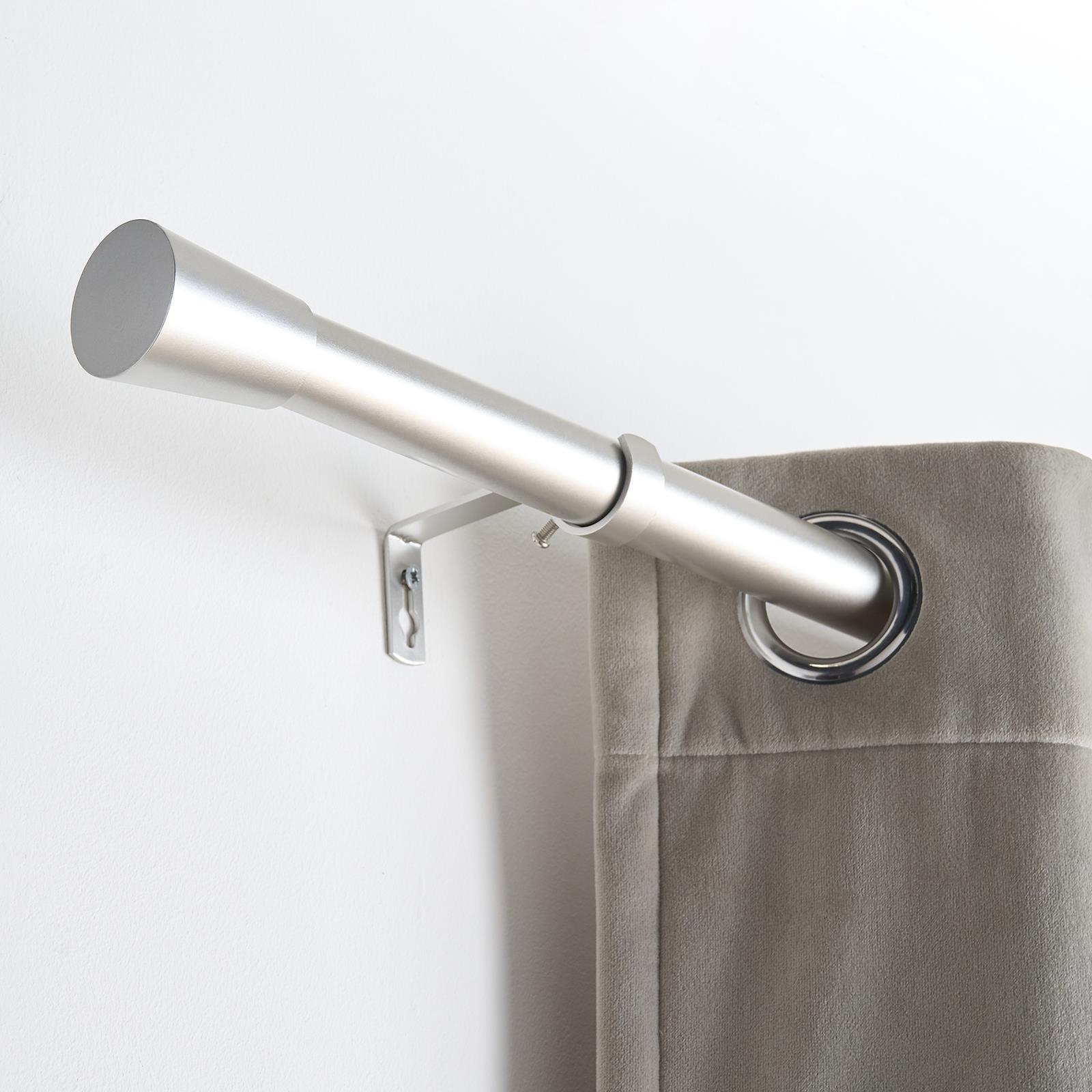 OHS 120-200cm Curtain Pole Extendable Metal 28mm Ball Trumpet Twist Finnials