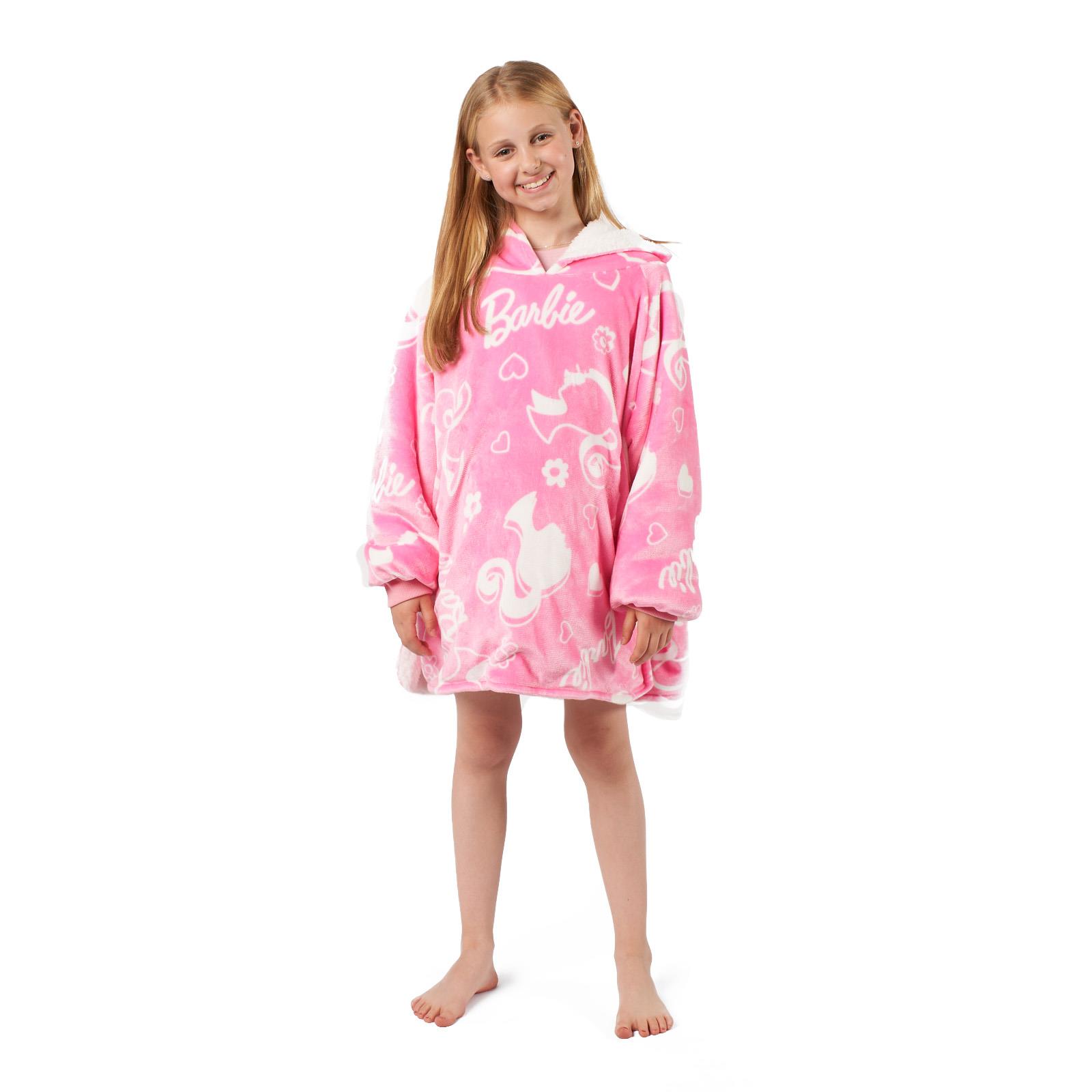 Barbie Hoodie Blanket Oversized Fleece Warm Wearable Throw Jumper Sweatshirt