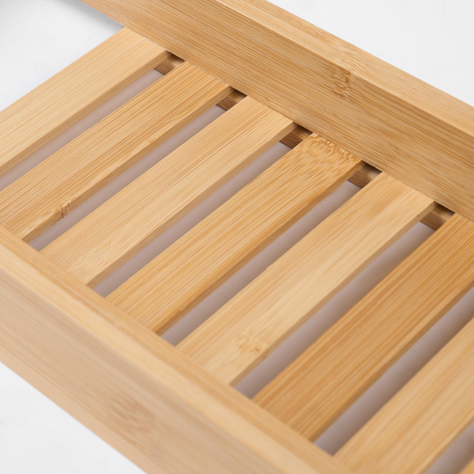 OHS Wooden Bath Tub Rack Storage Bathroom Caddy Shelf Tray Soap Holder Tidy Unit - Picture 10 of 16