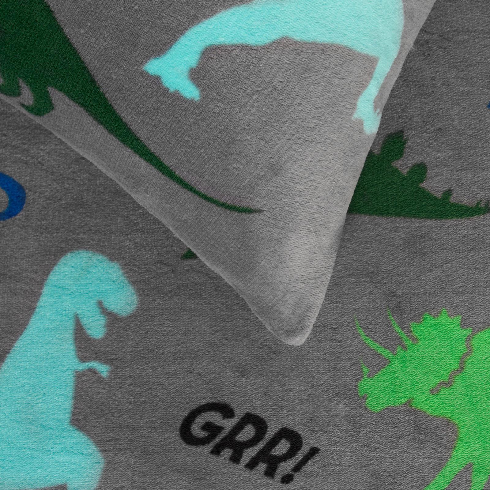 Dino Fleece Duvet Cover Set Bedding Quilt Warm Thermal Soft Kids Single Double