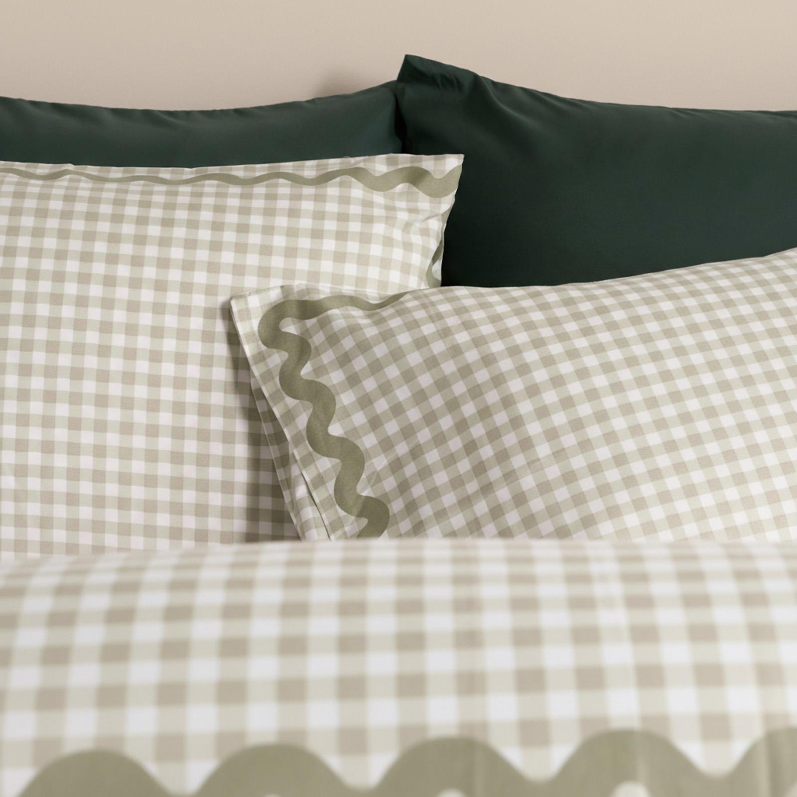 OHS Wave Border Bedding Set Microfibre Print Duvet Cover with Pillowcase