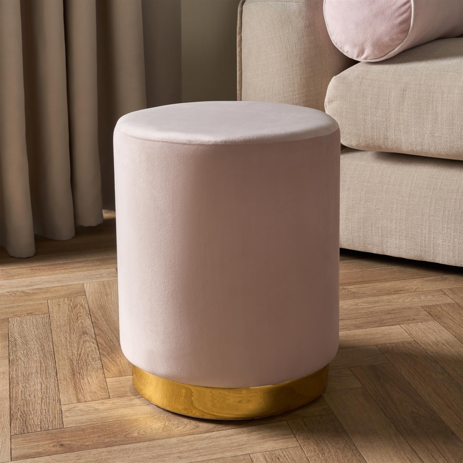 Matte Velvet Footstool Pouffe Modern Vanity Home Bedroom Seat Cushion Rest Chair