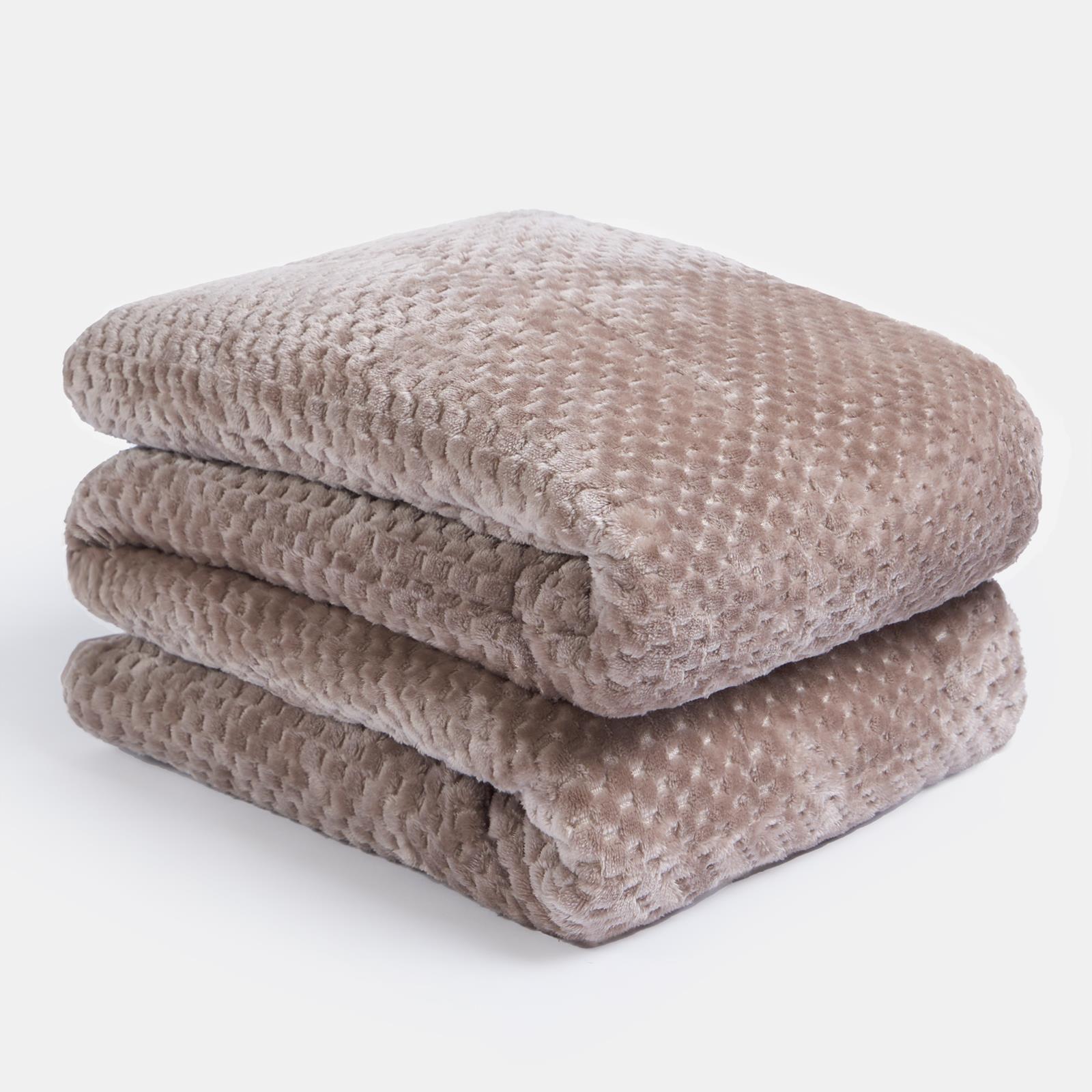 OHS Waffle Fleece Weighted Blanket Sleep Therapy Anxiety Super Soft Bed Throw