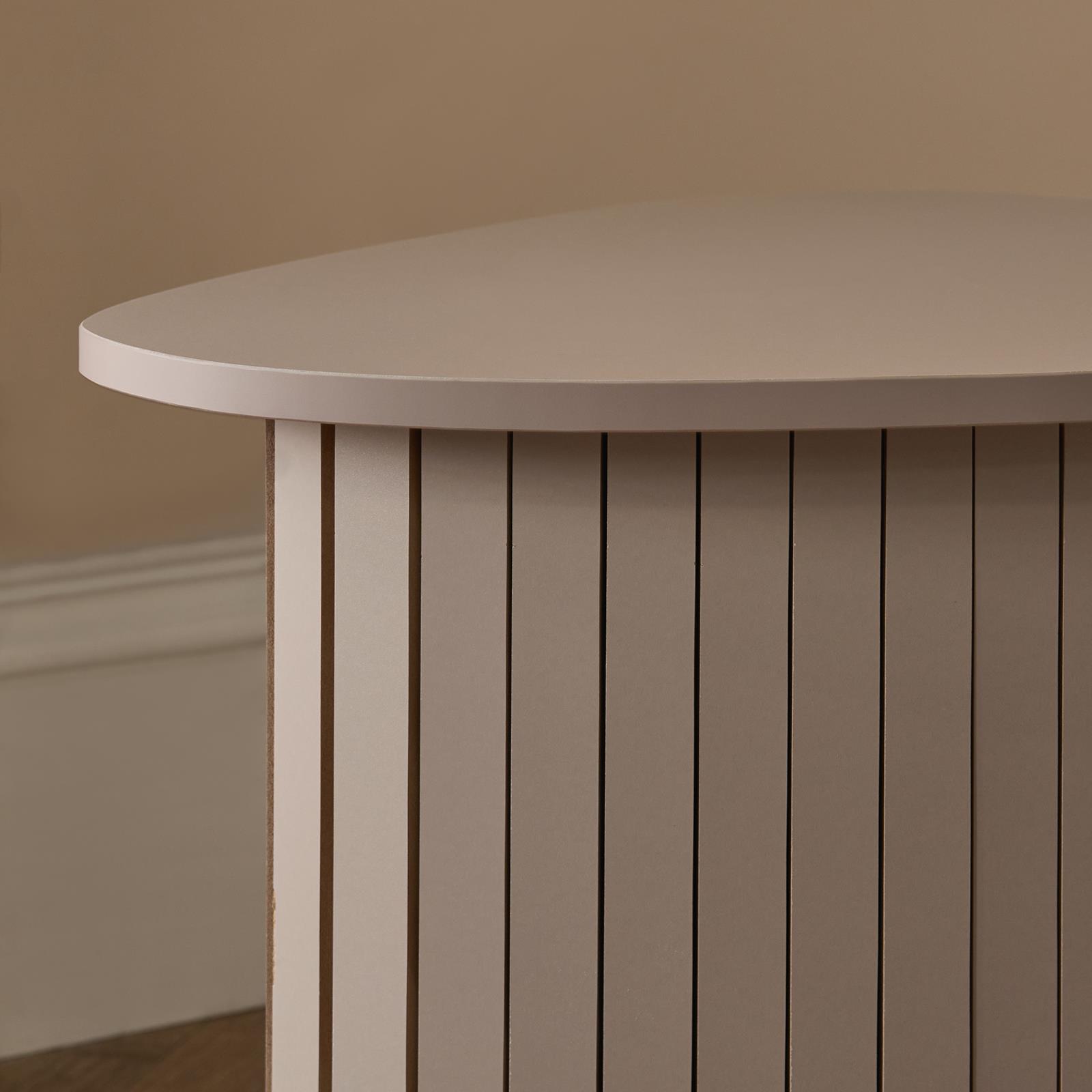 OHS Madison Side Table Ribbed Wood Effect Corner Bedside Coffee Table