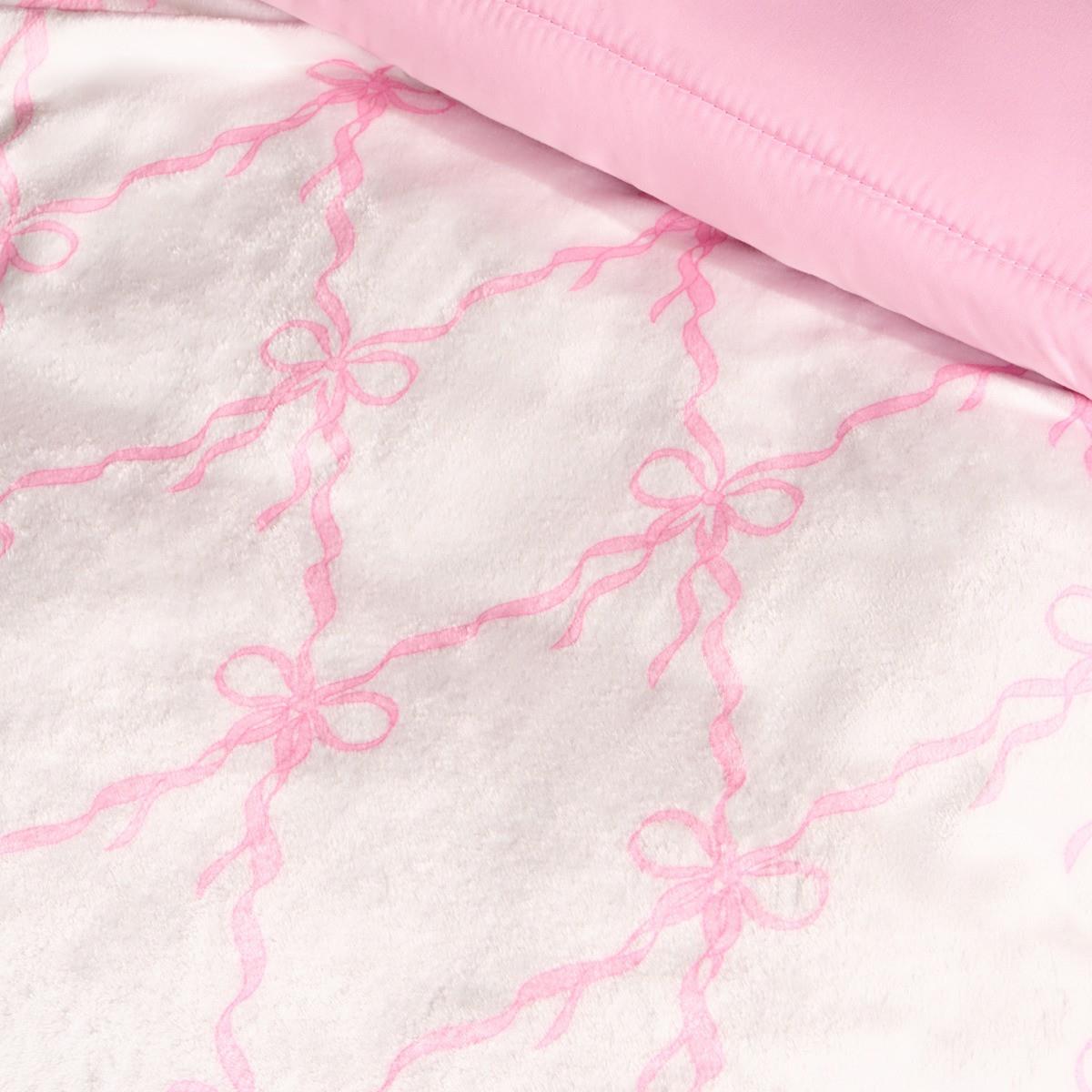 OHS Bow Lattice Throw Ultra Soft Blanket Flannel Fleece Lightweight Bedspread