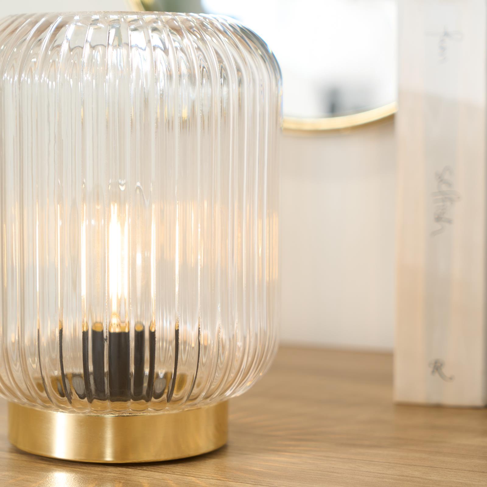 OHS Glass Cordless Lamp LED Battery Operated Decorative Table Night Light
