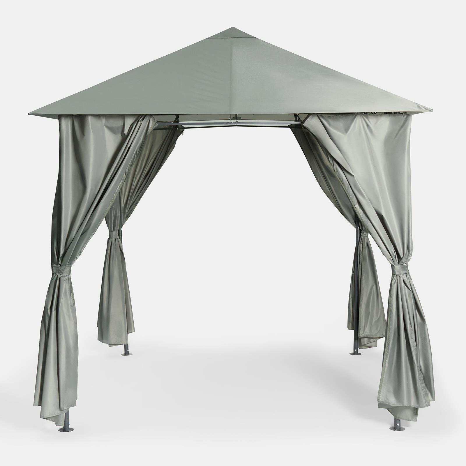 OHS Metal Garden Gazebo with Curtains Outdoor Party Tent Canopy Waterproof