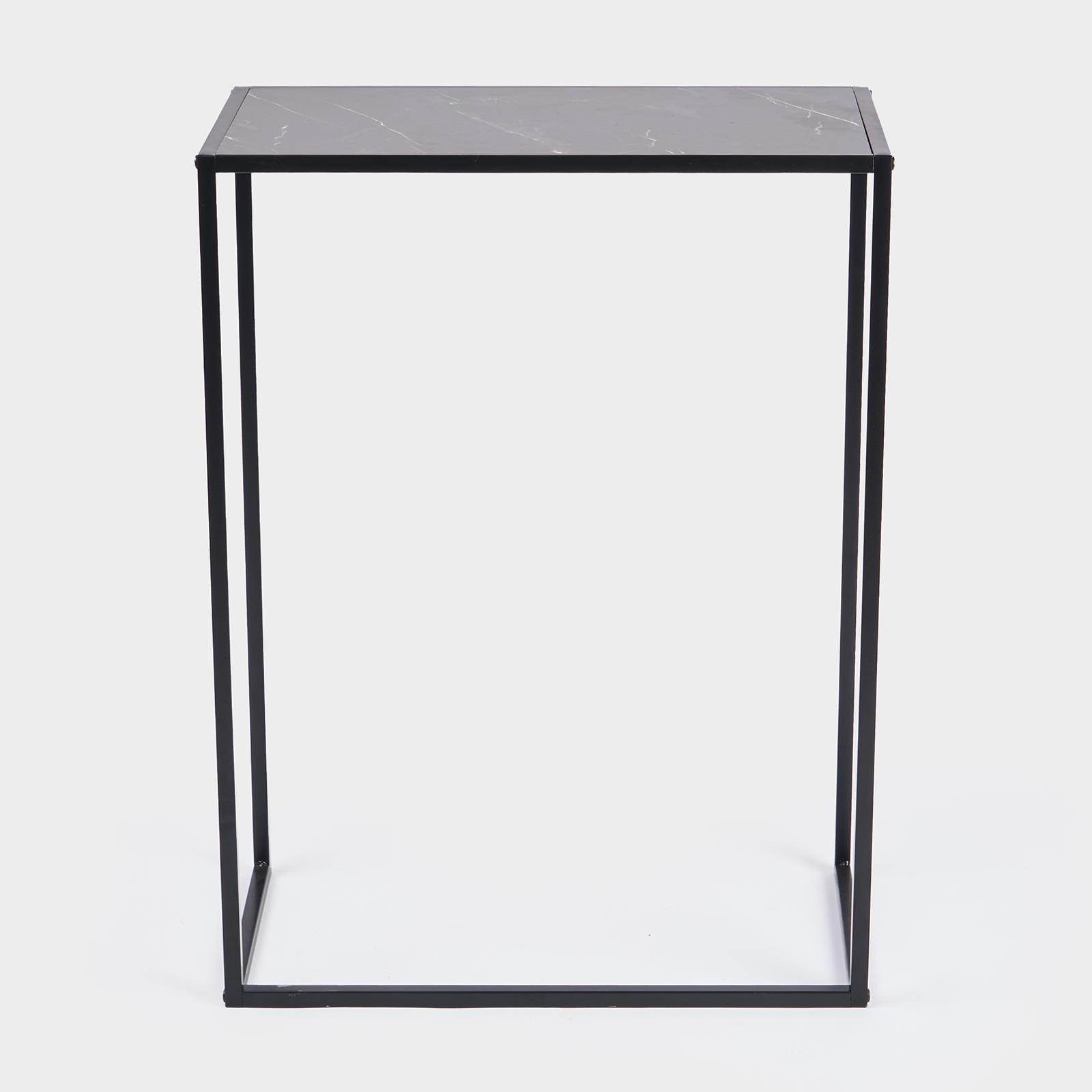 OHS Marble End Table Modern Console Bedroom Side Nightstand Metal Frame