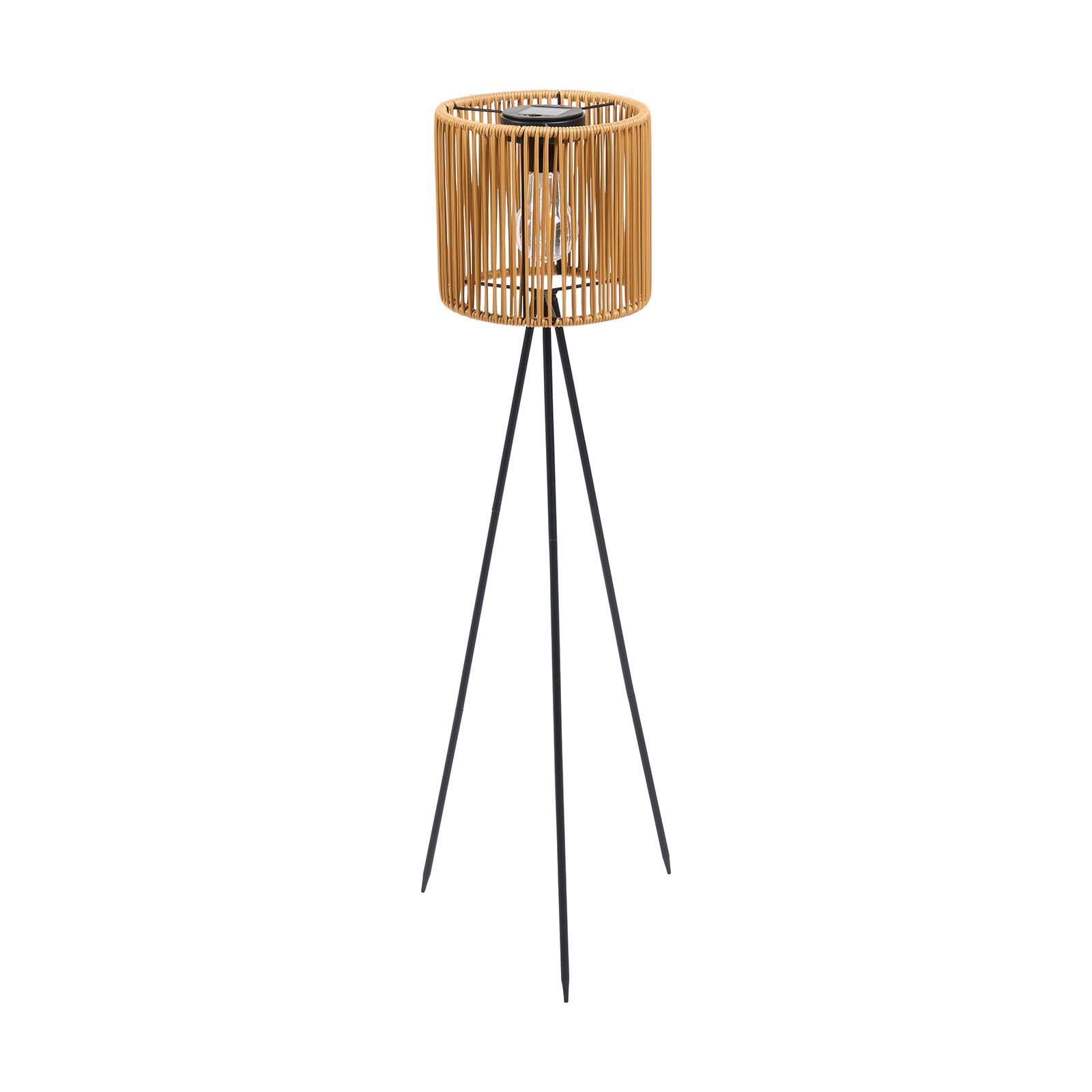 OHS Solar Floor Lamp Rattan Cordless Outdoor Garden Light Dusk Sensor