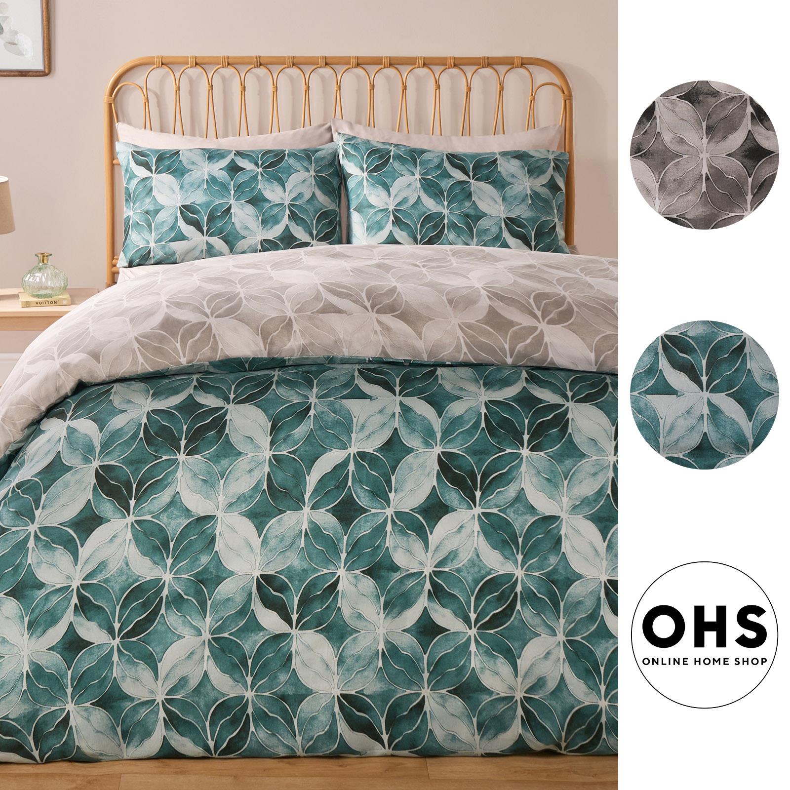 Geo Duvet Cover Set Quilt Pillowcase Watercolour Soft Bedding Double King Size