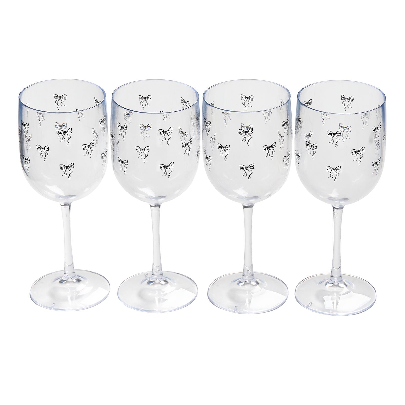 OHS Plastic Glasses Set of 2/4 Reusable Flute Champagne Cocktail Glass Picnic