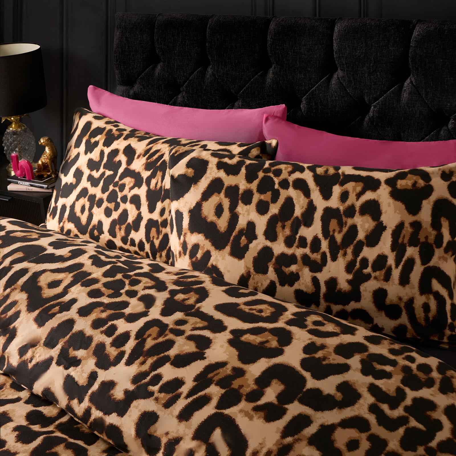 OHS Leopard Duvet Cover Bedding Set Soft Pillowcase Single Double King
