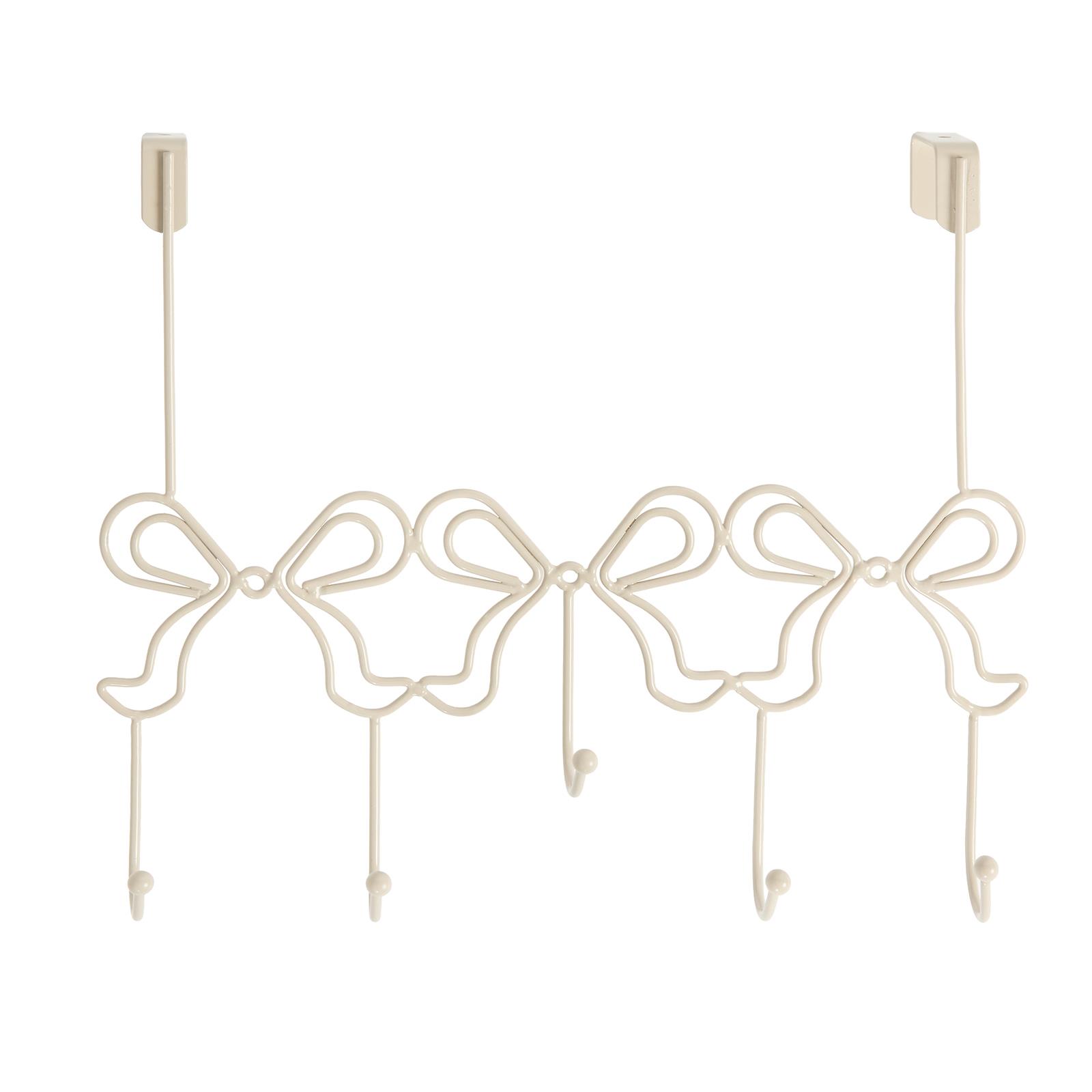 OHS Bows Over the Door Hook Hanger 5 Hooks Metal Coats Towel Rack