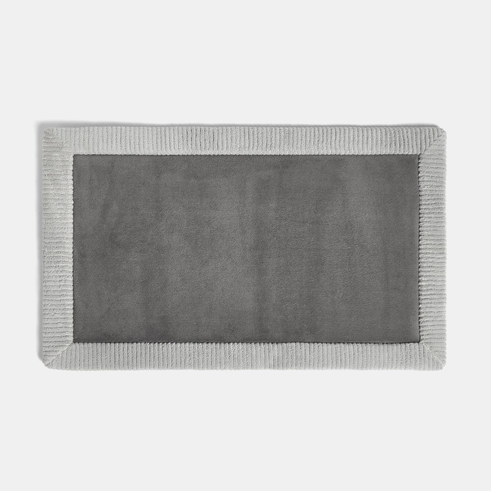 OHS Foam Bath Mat Contrast Border Trim Soft Absorbent Non Slip Shower Rug