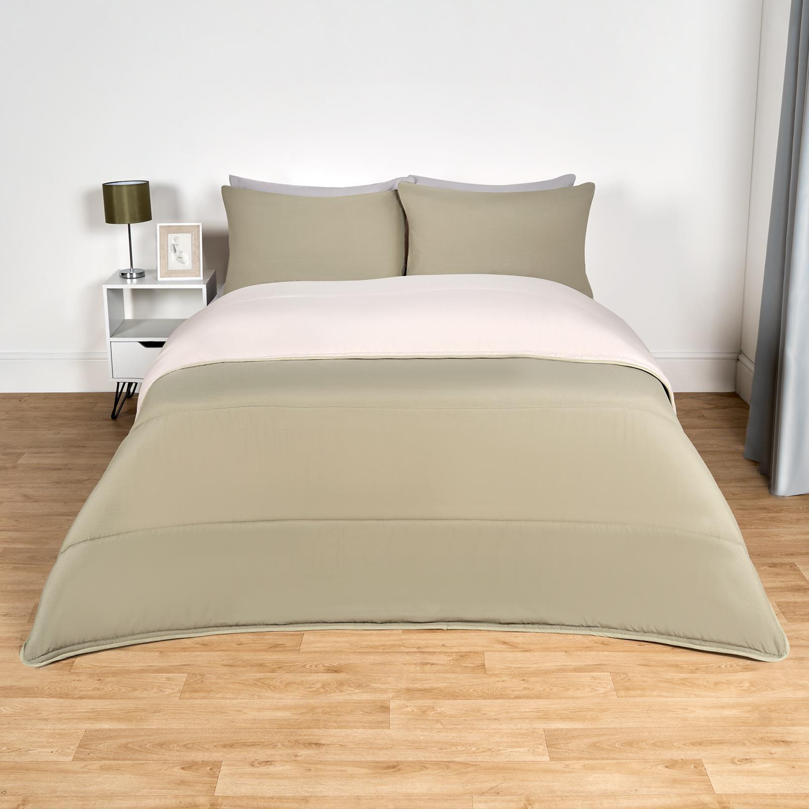 OHS Coverless Duvet & Pillowcase 10.5 Tog Bedding Set Easy Care Reversible