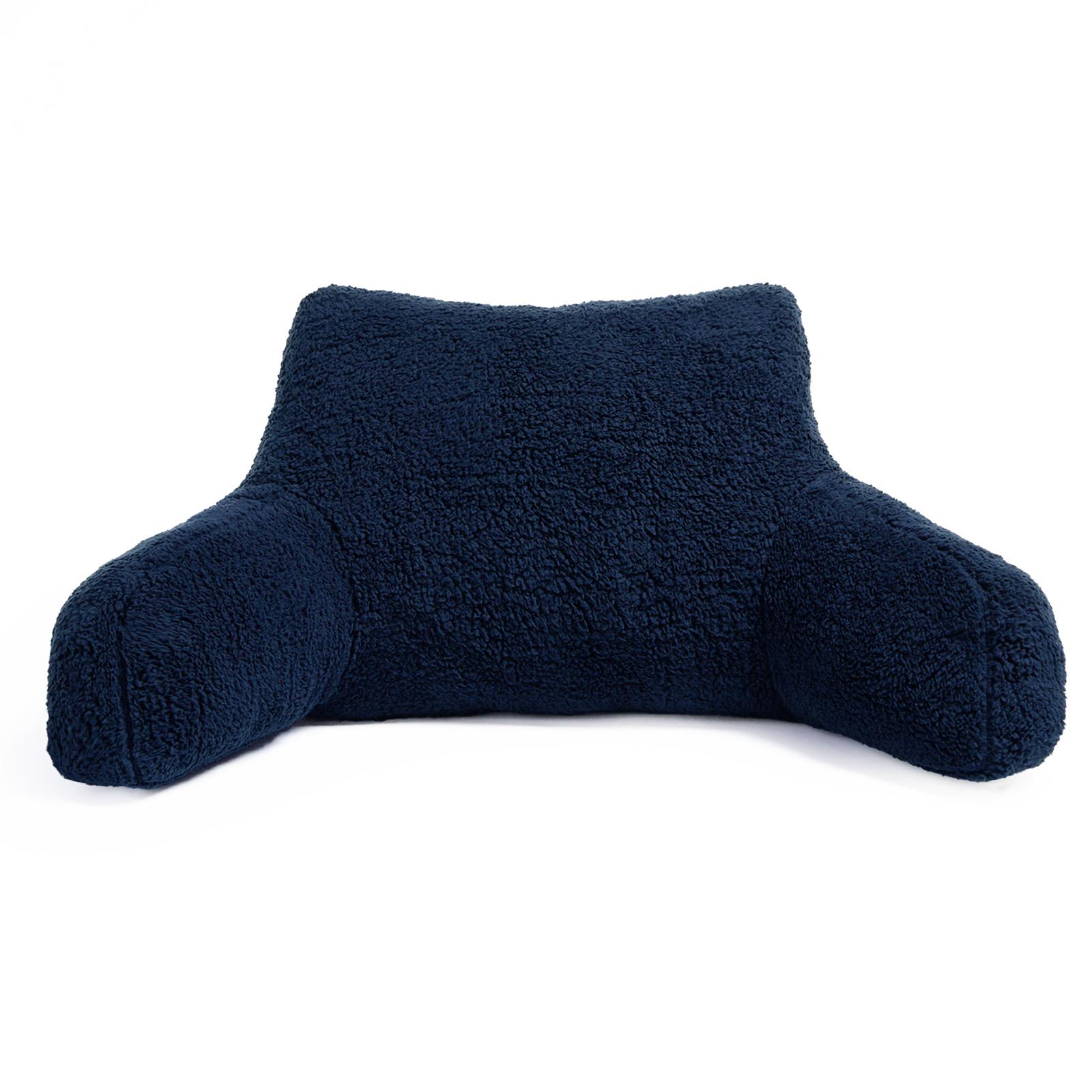 Teddy Fleece Bed Reading Cushion Pillow with Arms Lumbar Chair Back Rest Support - Picture 51 of 59