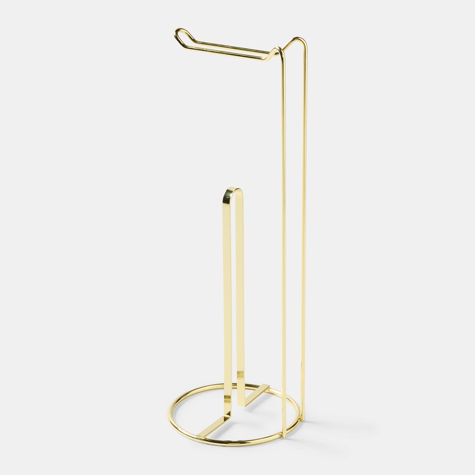 OHS Metal Toilet Roll Holder Freestanding Bathroom Storage Organiser
