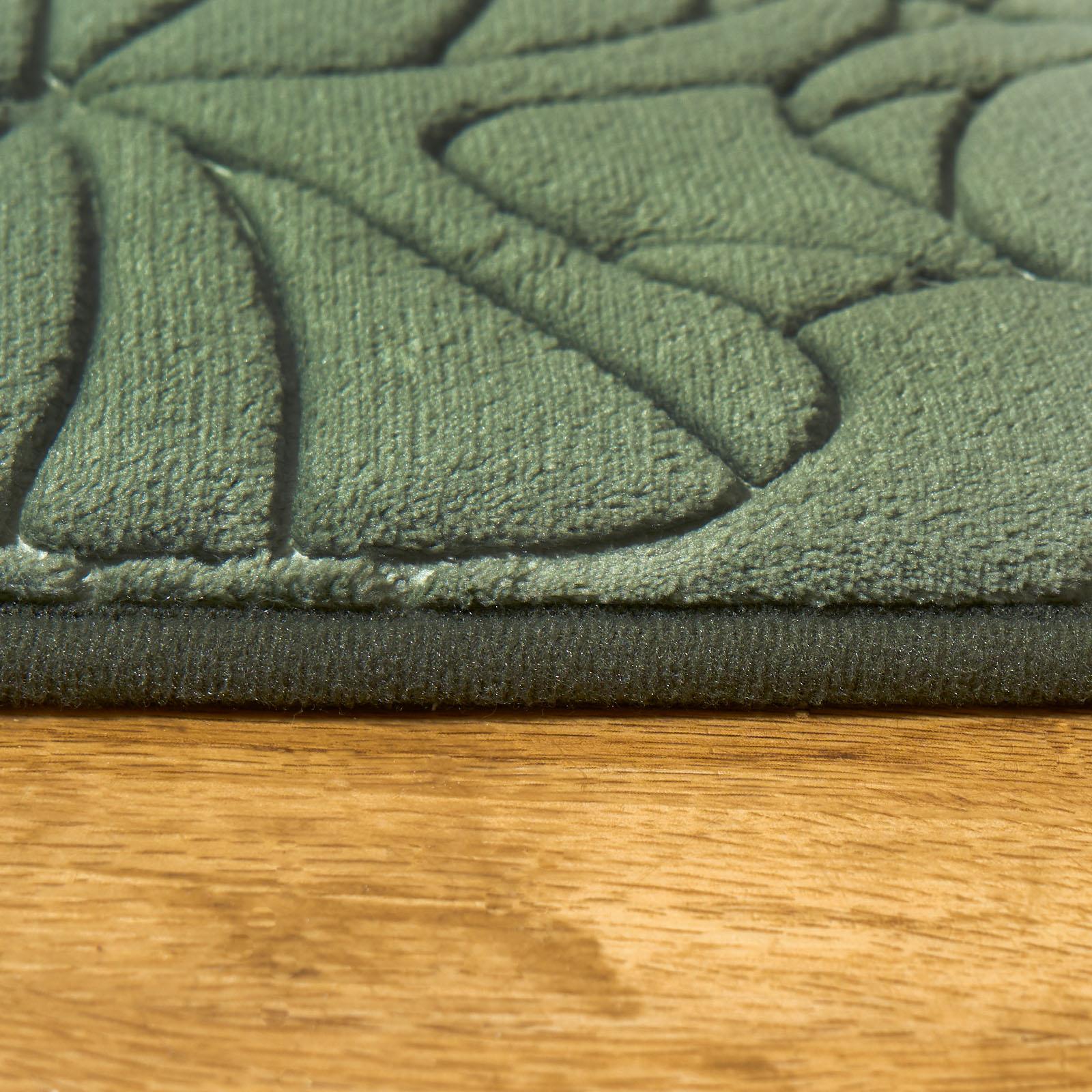 Leaf Bath Mat Bathroom Shower Non-Slip Toilet Memory Foam Thick Absorbent Rug
