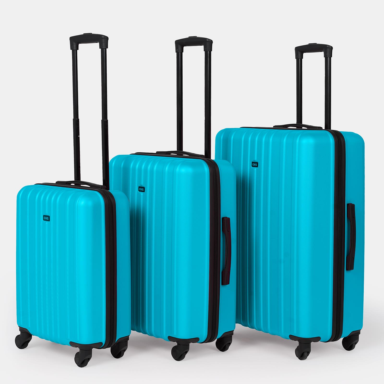 OHS Hard Shell Suitcase Luggage Set Travel ABS 4 Wheels Trolley Cabin Carry-On